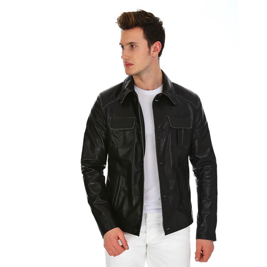 Dinamo Leather Erkek Gerçek Deri Ceket DE-942 - 20022