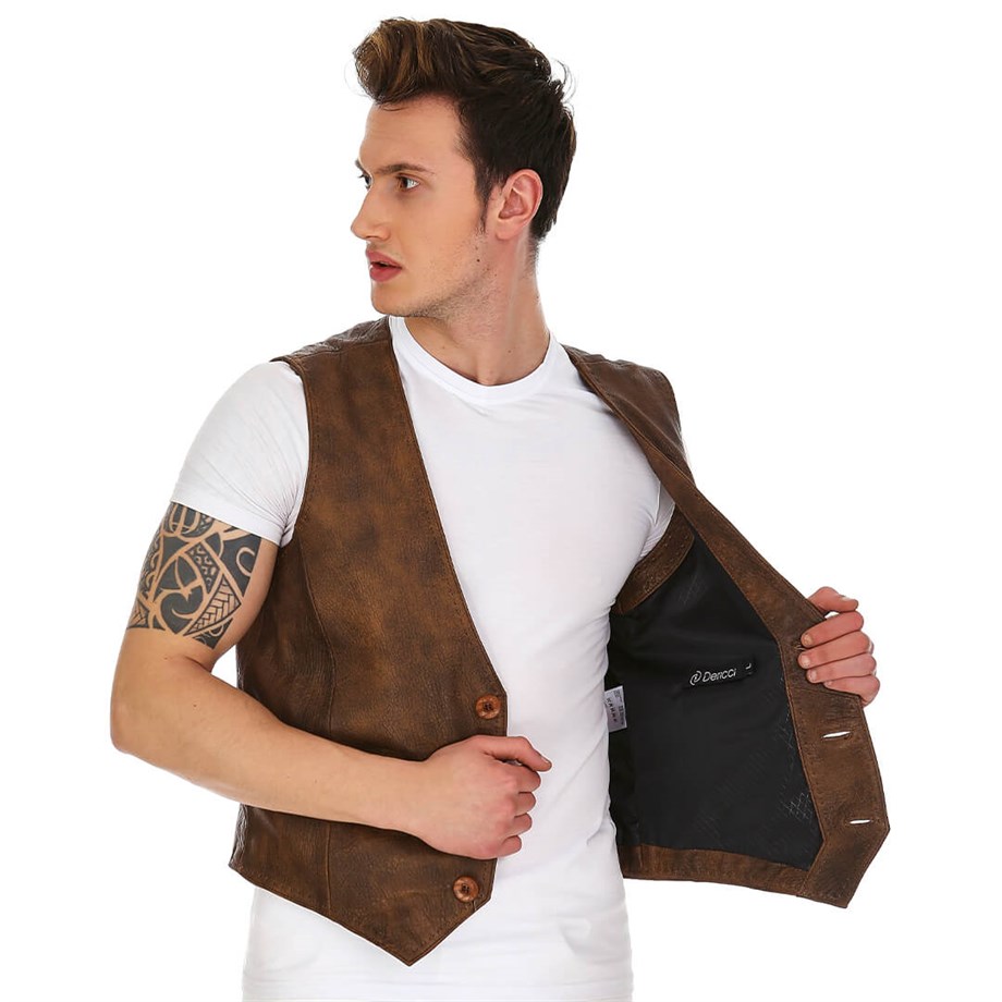Dinamo Leather Erkek Gerçek Deri Ceket DE-YLK-521 - 20175