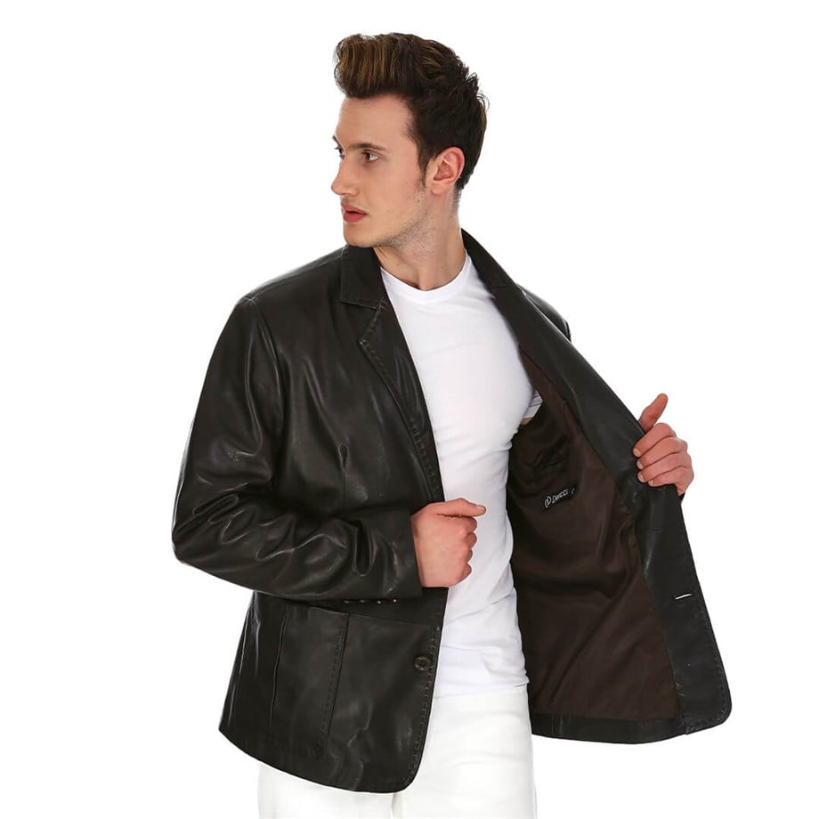 Dinamo Leather Erkek Gerçek Deri Ceket DE-740 - 20017
