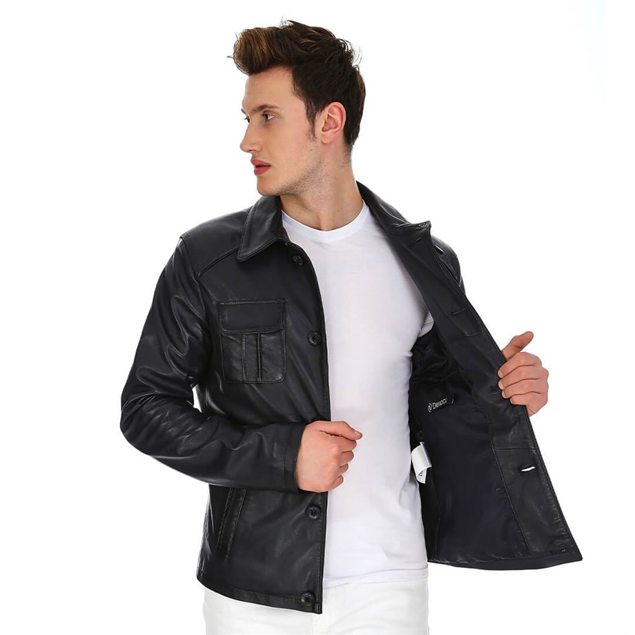 Dinamo Leather Erkek Gerçek Deri Ceket DE-942 - 20097