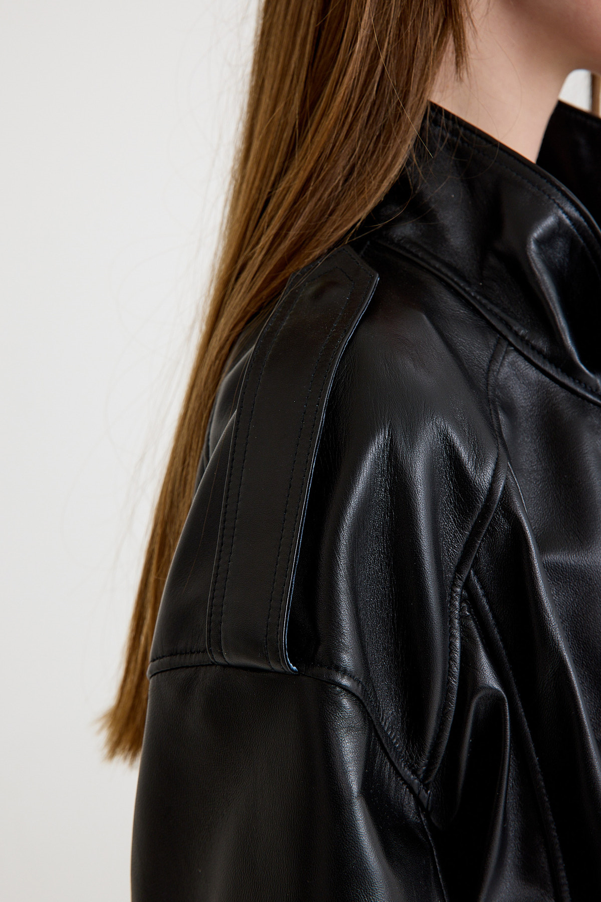 Oversize Bayan Deri Ceket – VB-12-BK-2828-24083