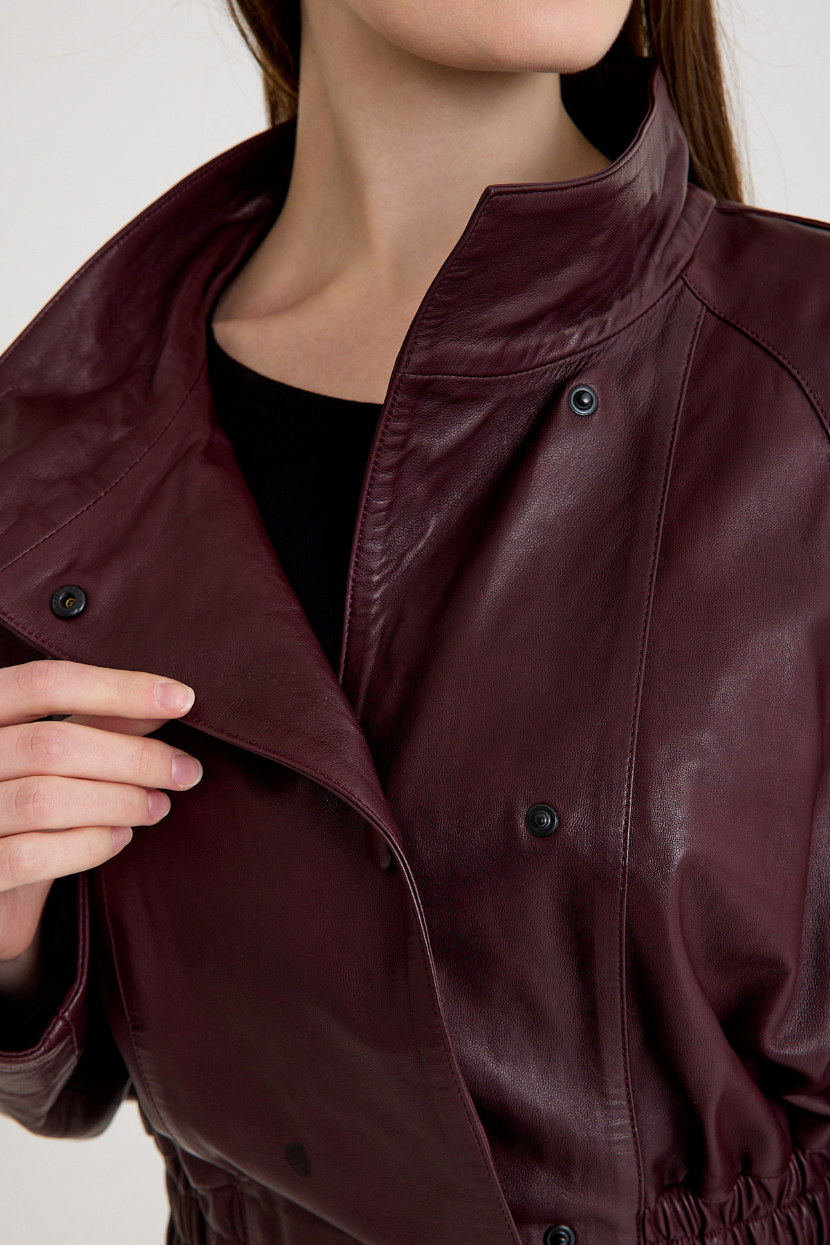 Oversize Bayan Deri Ceket – VB-15-BK-2808-24039