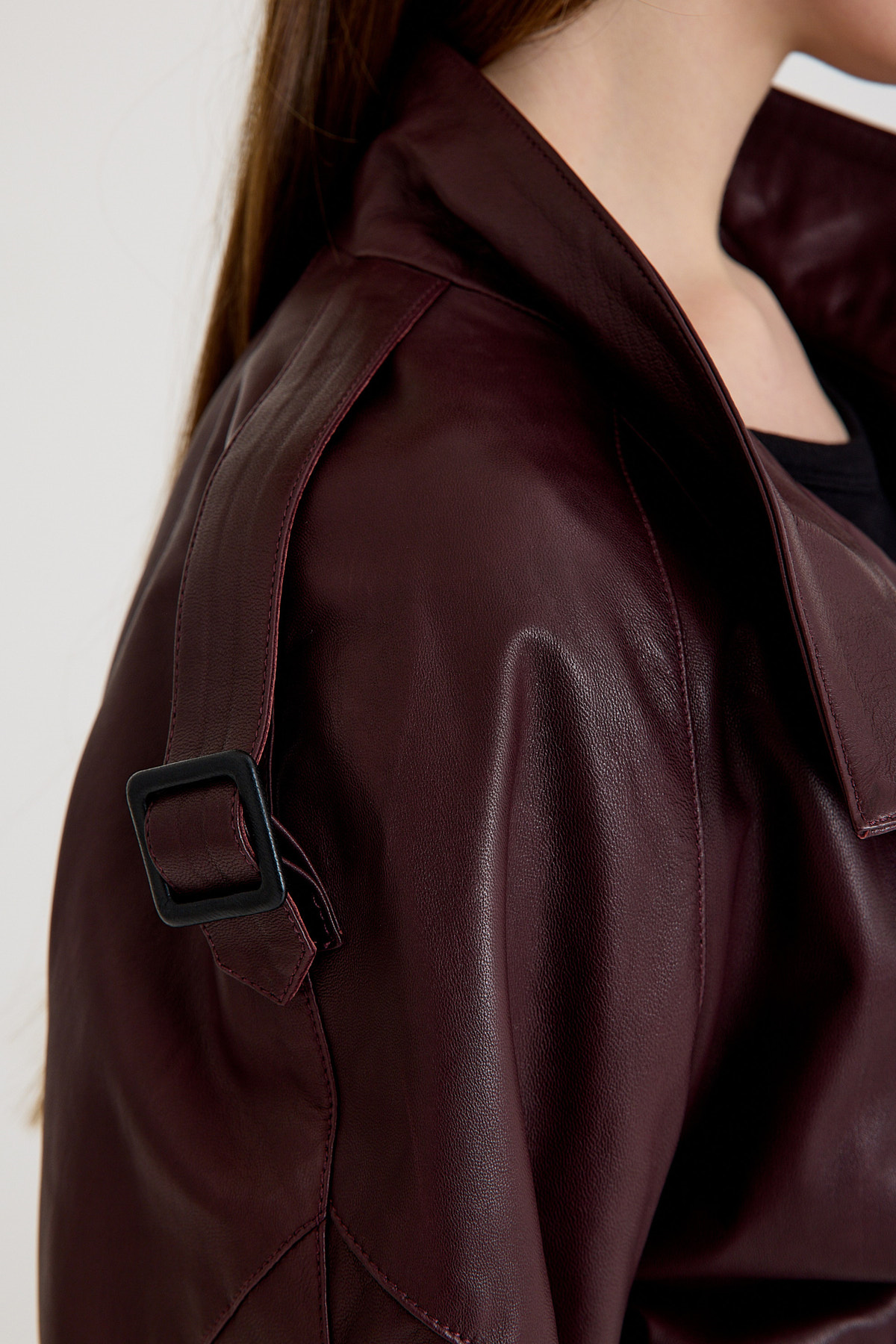 Oversize Bayan Deri Ceket – VB-15-BK-2808-24039