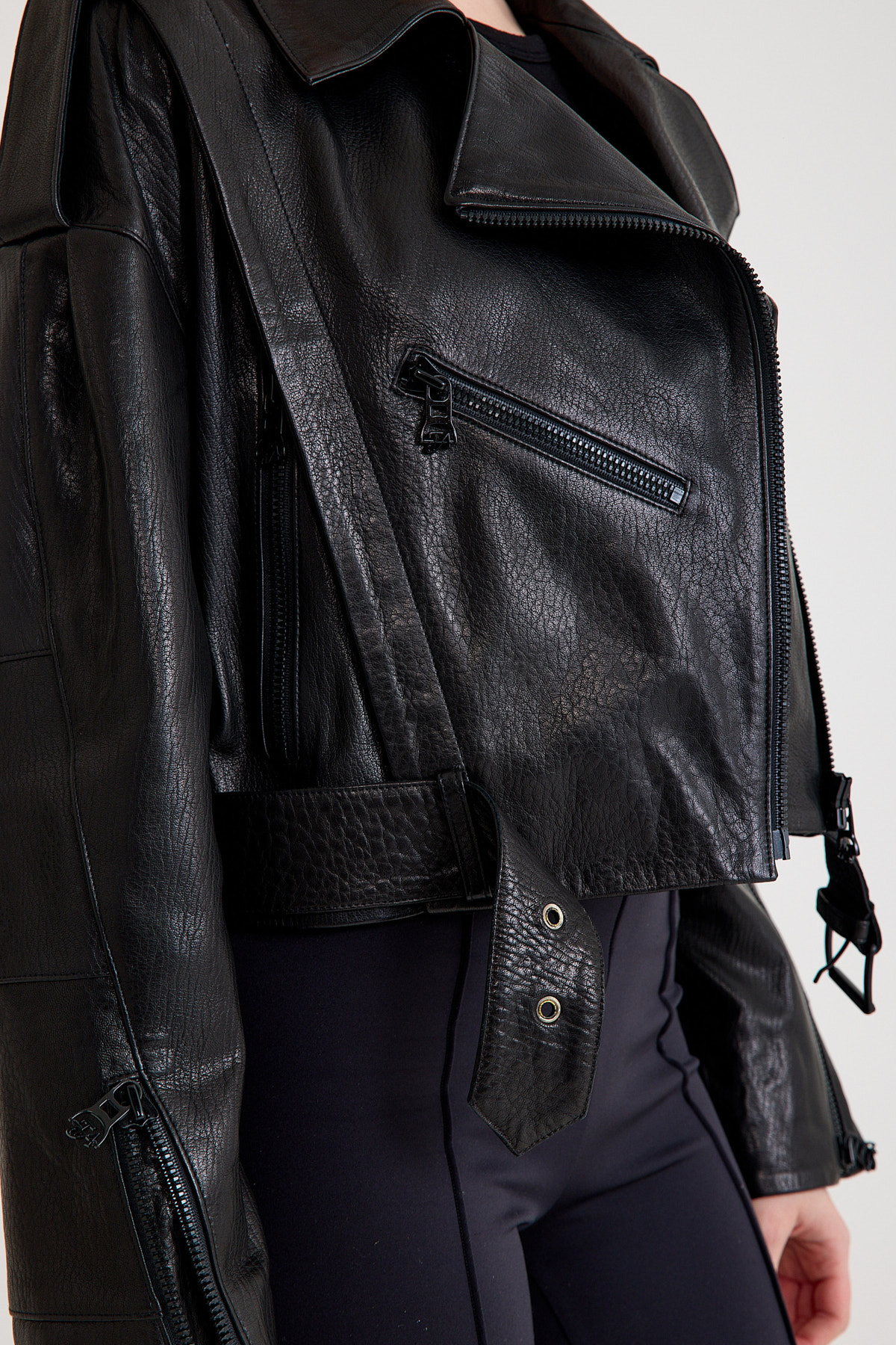 Oversize Bayan Deri Ceket – VB-16-BK-2796-24024