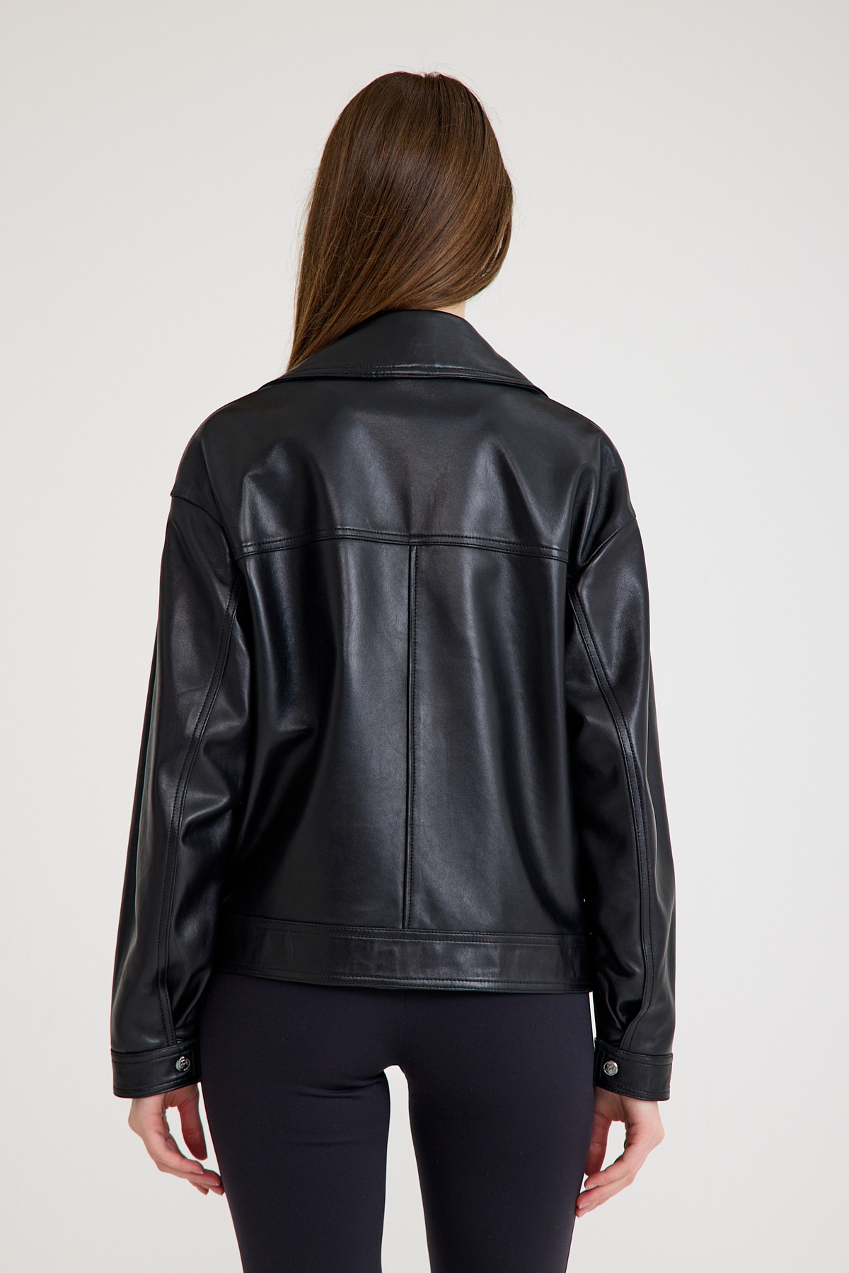 Oversize Bayan Deri Ceket – VB-23-BK-2143-22609