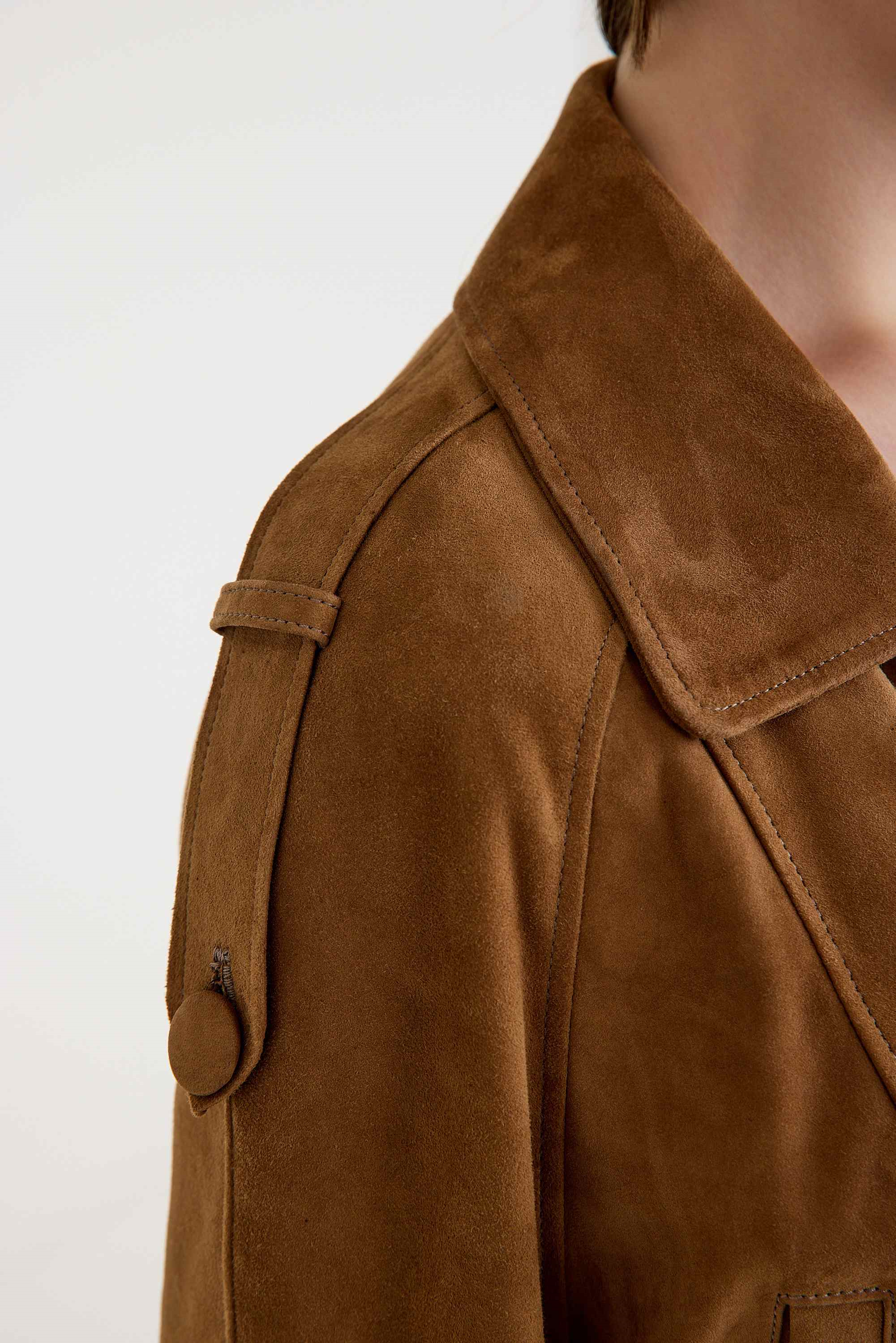 Oversize Bayan Süet Deri Ceket – VB-2 BK-2791 - 24027