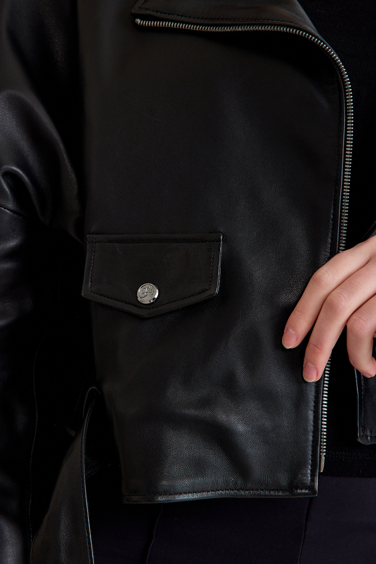 Oversize Biker Bayan Deri Ceket – VB-8 BK-2518 - 23350