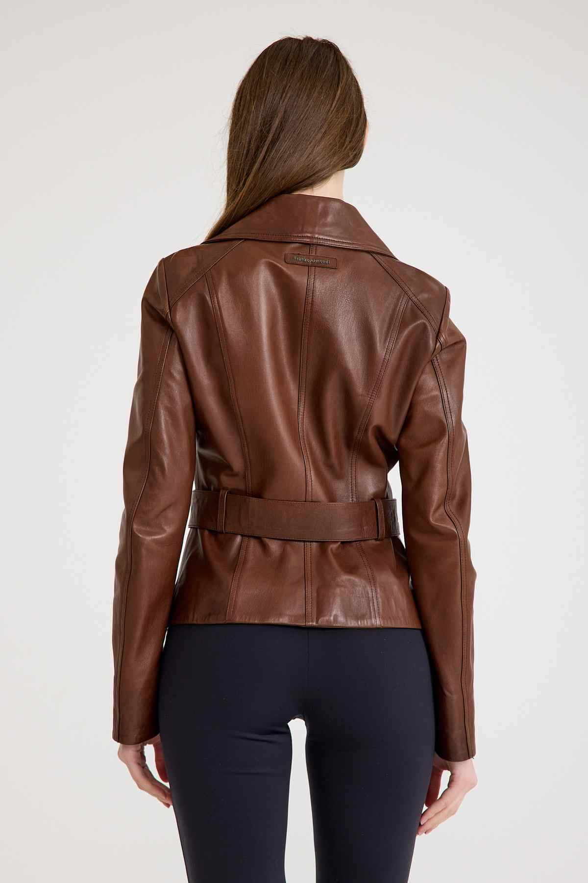 Regular Biker Bayan Deri Ceket – VB-7 BK-1653 - 20303