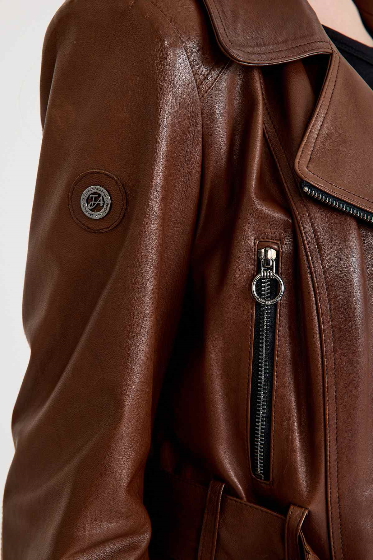 Regular Biker Bayan Deri Ceket – VB-7 BK-1653 - 20303