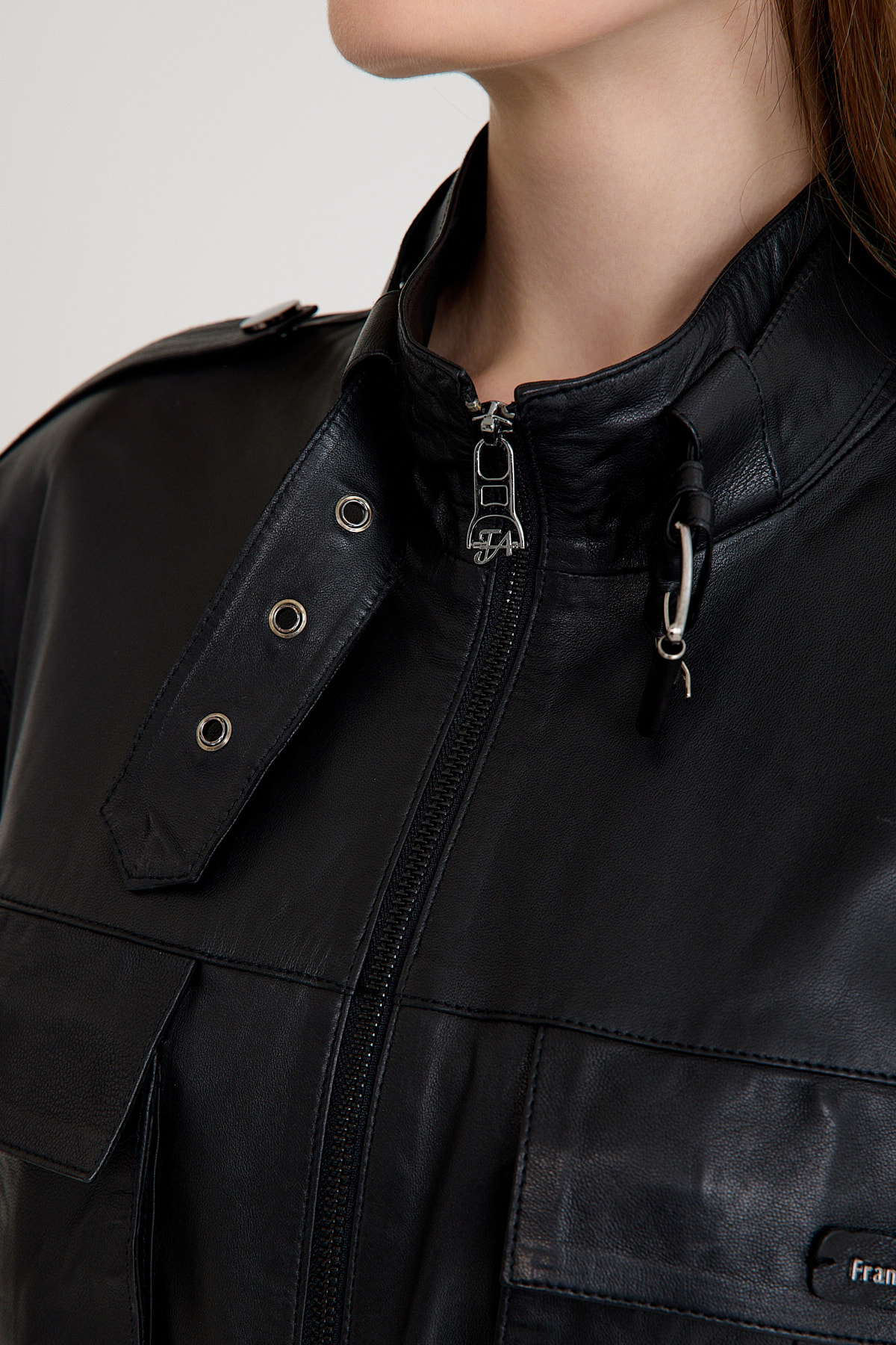 Regular Orta Boy Bayan Deri Ceket – VB-13-BK-2074-22541