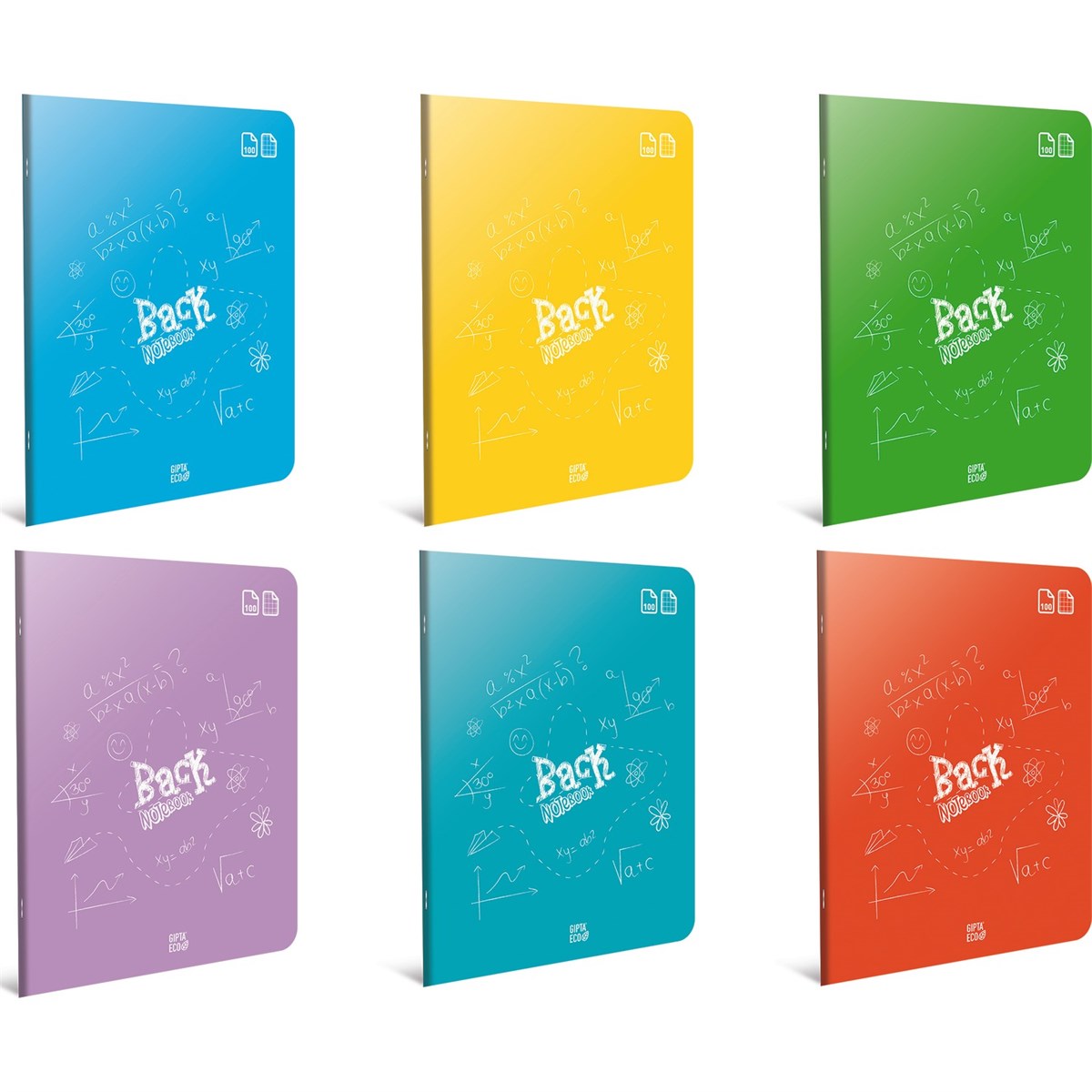 Gıpta 100 Yaprak Kareli A4 Defter - Tel Dikişli PP Kapaklı Eko Back 4988