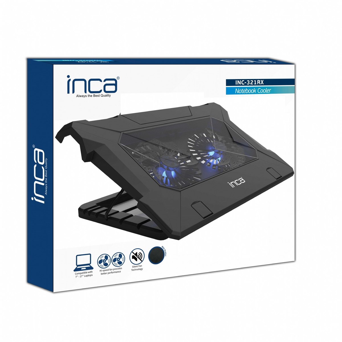 Inca Çift Fanlı Laptop Soğutucu Siyah INC-321RX