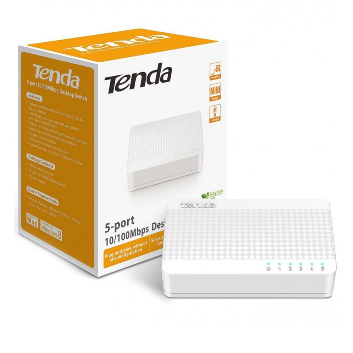 Tenda Switch 5 Port Ethernet 10/100 mbps S105 V2 HUB5