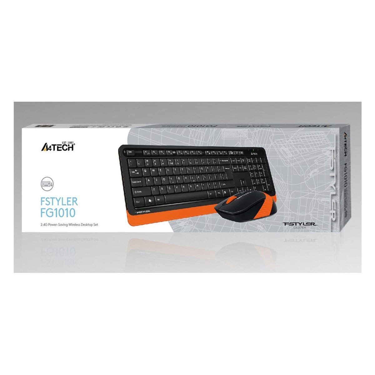 A4 Tech klavye+mouse kablosuz fg1010 2.4gb q turuncu