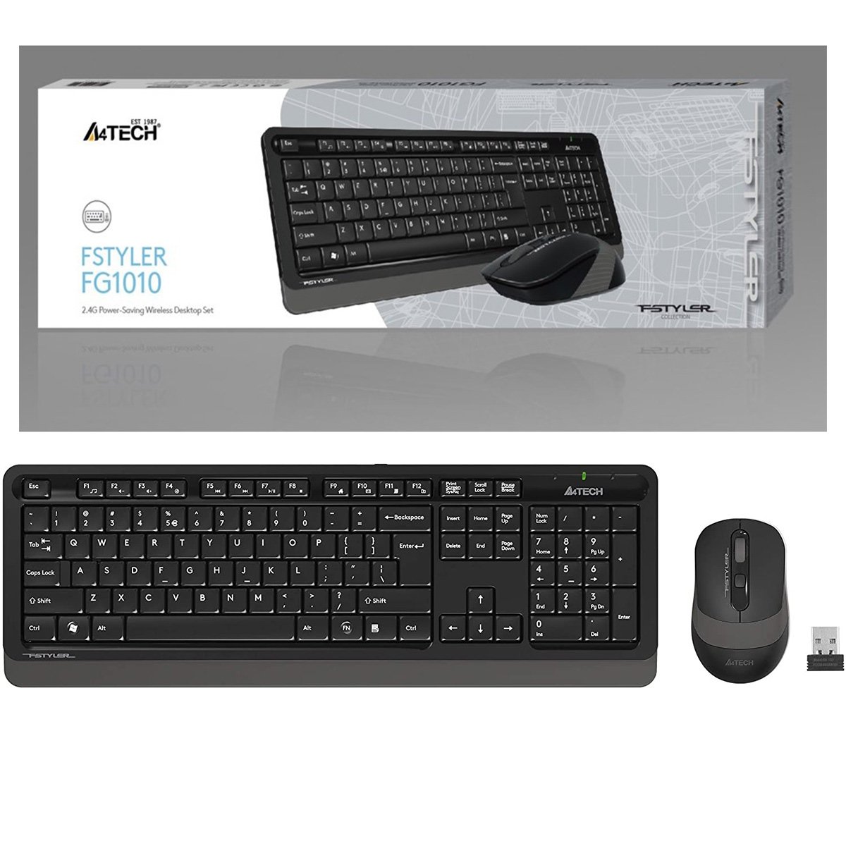 A4 Tech klavye+optik mouse fg1010 2.4gb q gri fn-nm