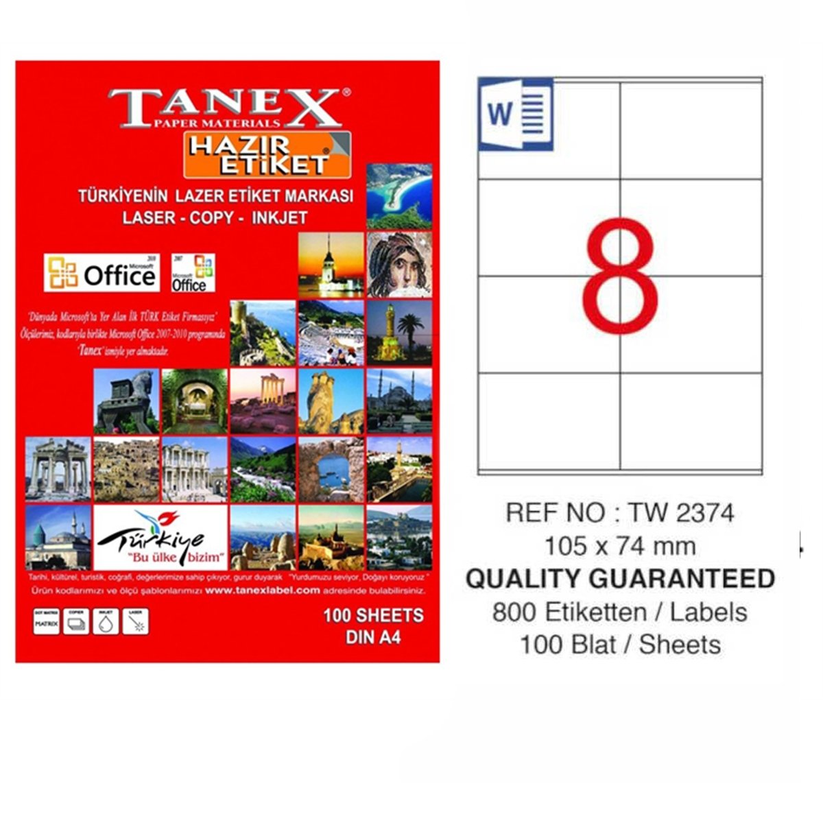 Tanex laser etiket 105x74 tw-2374