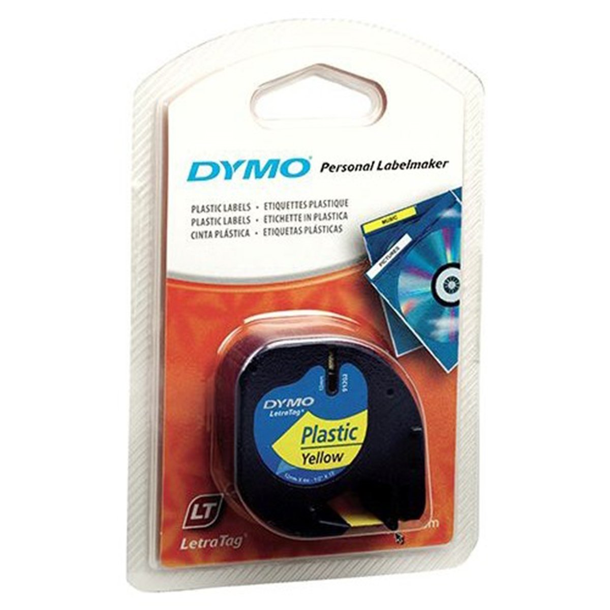 Dymo letraTag etiket plastik 721620 d-59423 sarı 12mmx4m