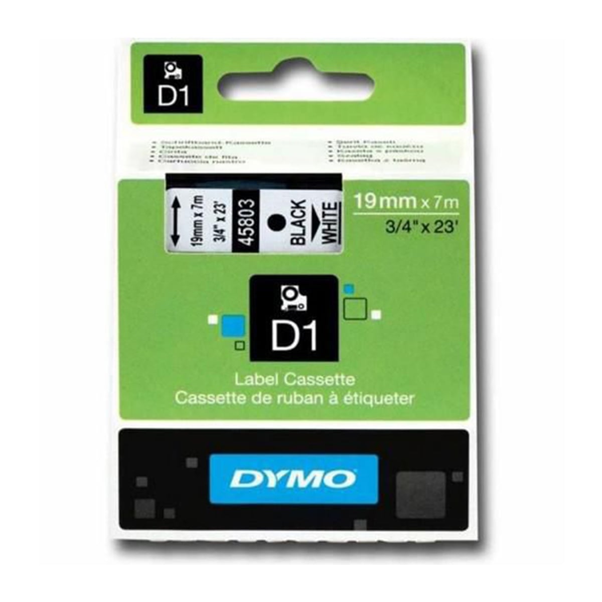 Dymo d1 etiket 720830 (d-45803)19x7 beyaz/siyah