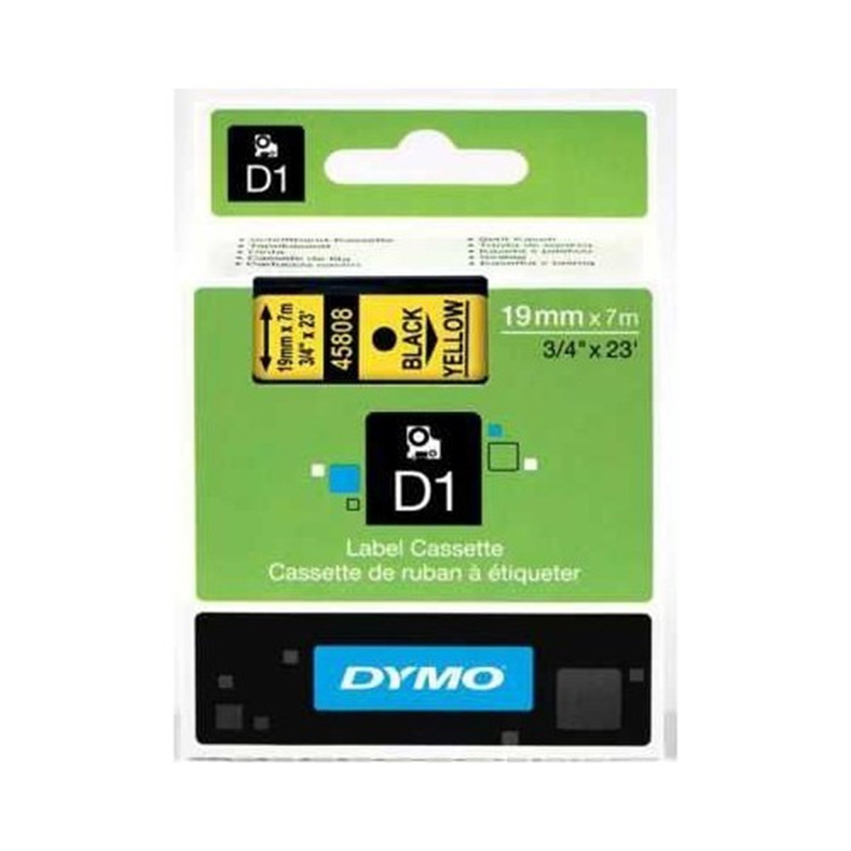 Dymo d1 etiket 720880 (d-45808)19x7 sarı/siyah