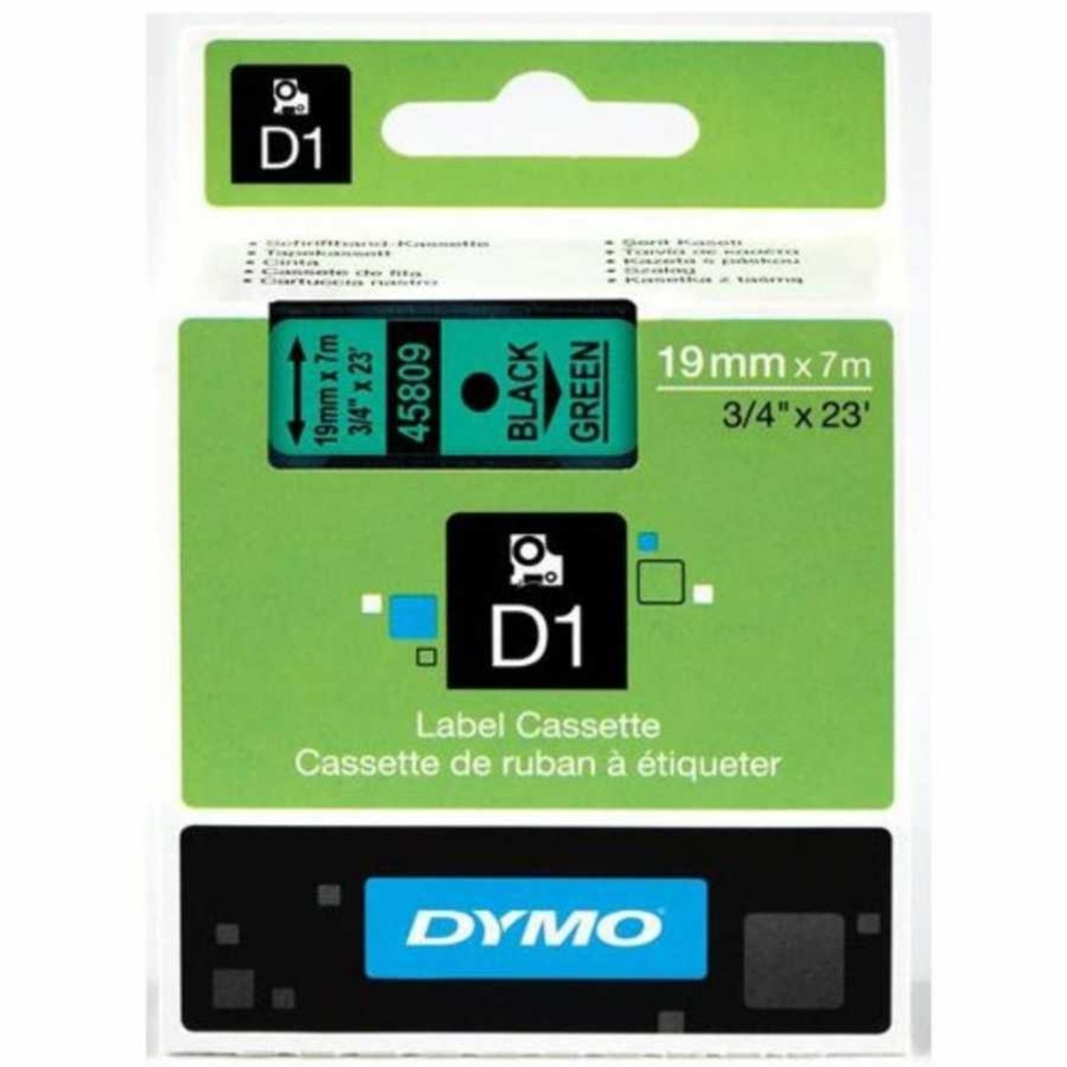 Dymo d1 etiket (d-45809)19x7 yeşil/siyah