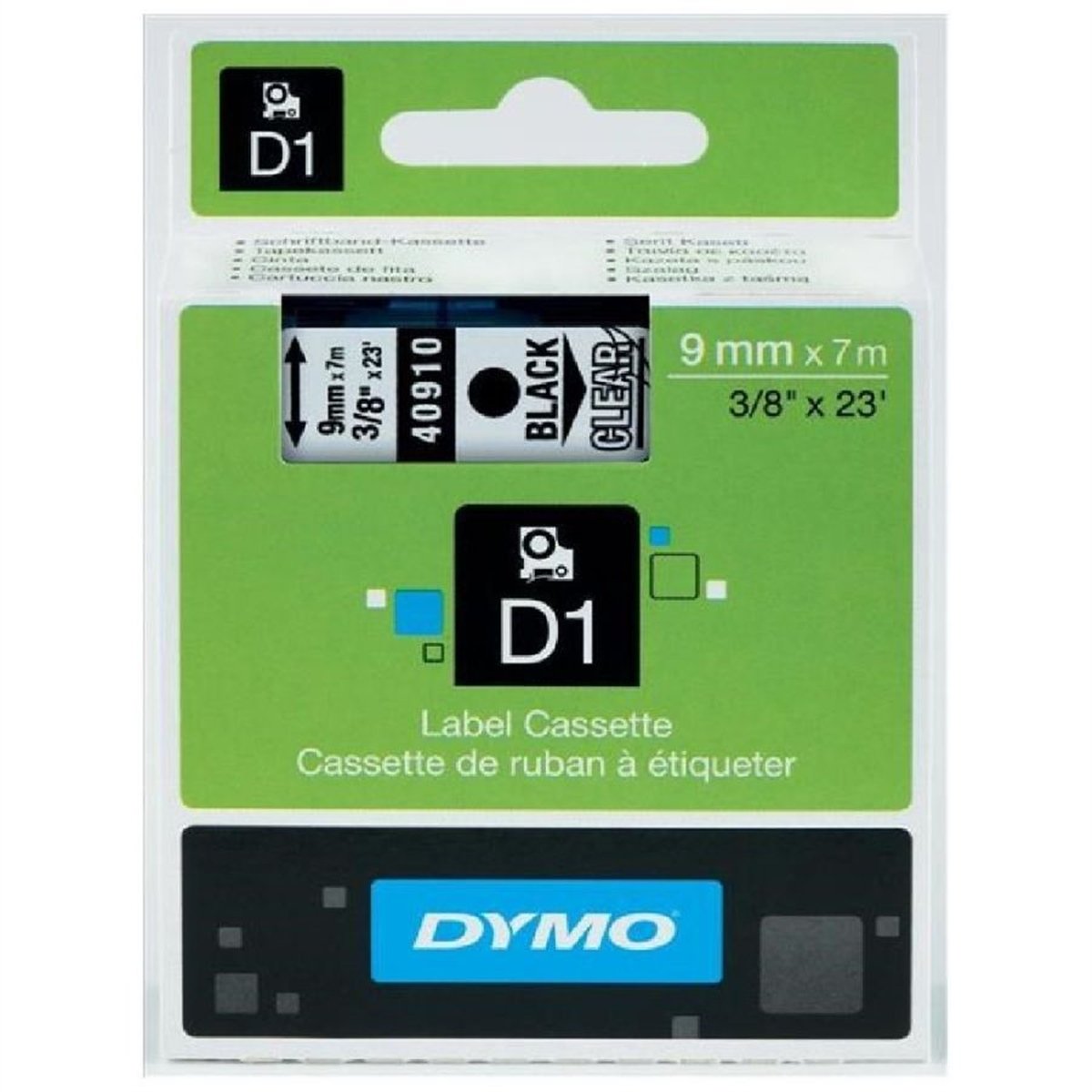 Dymo d1 etiket (d-40910)9x7 siyah/şeffaf