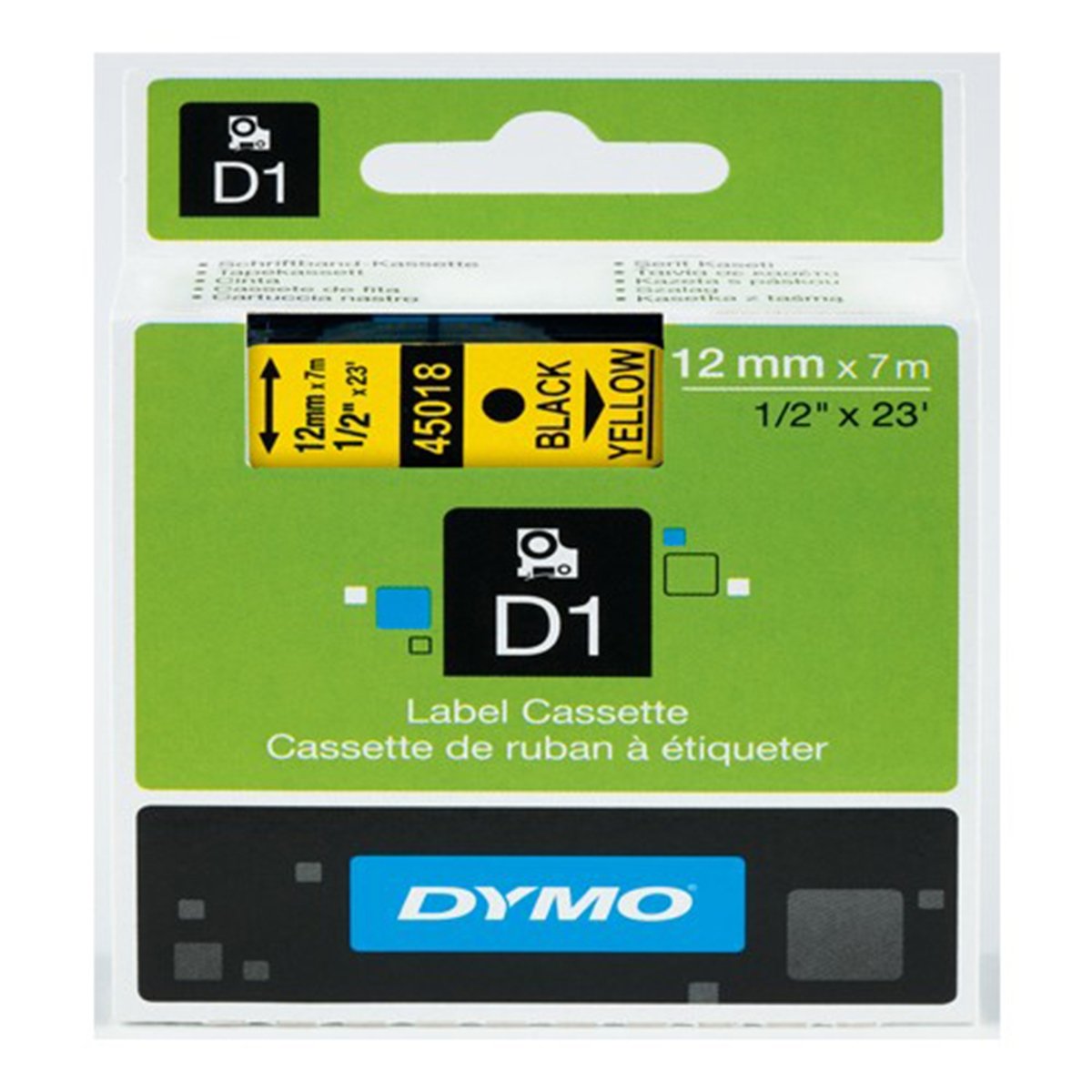 Dymo d1 etiket (d-45018)12x7 sarı/siyah