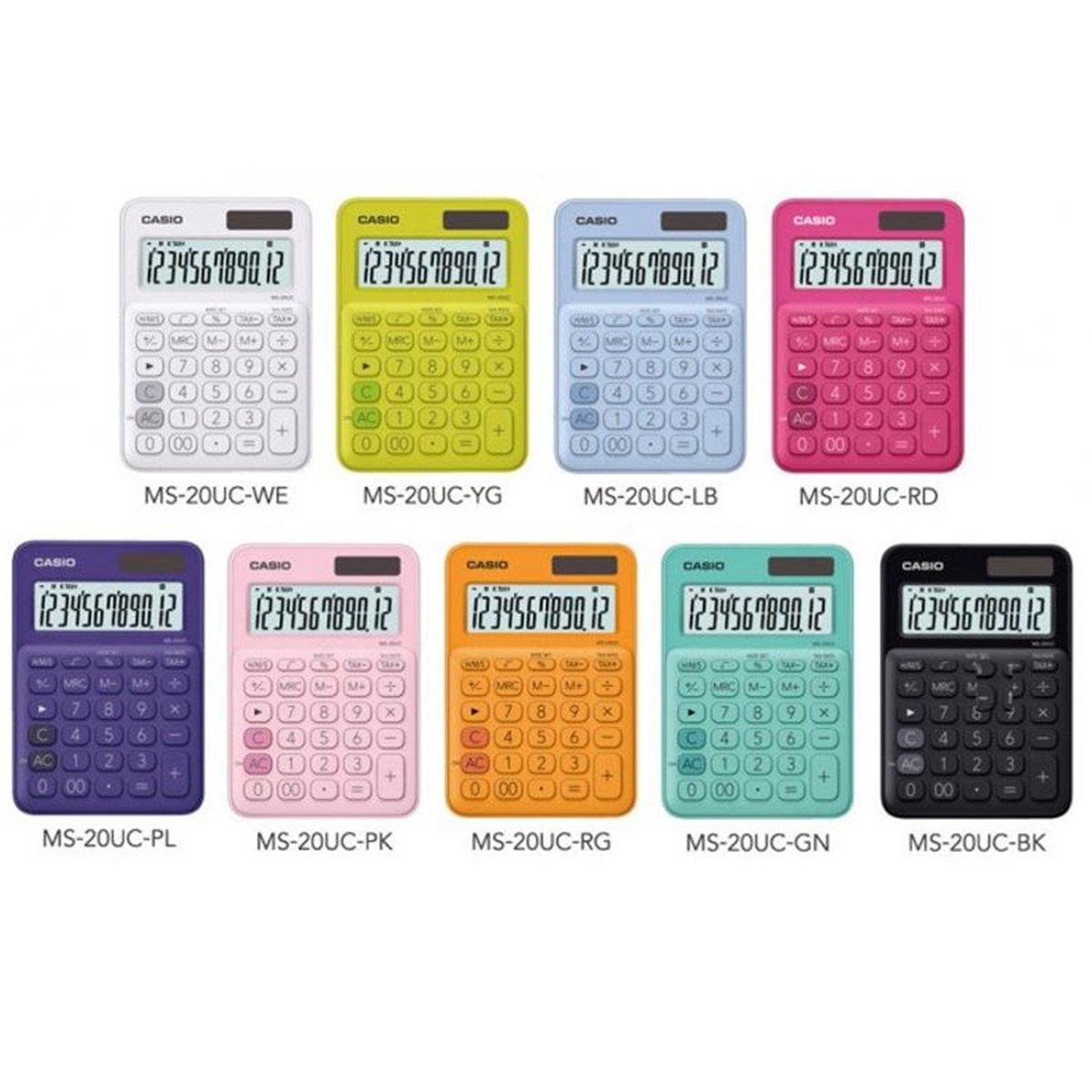 Casio Hesap Makinesi 12 Haneli - Renkli MS-20UC