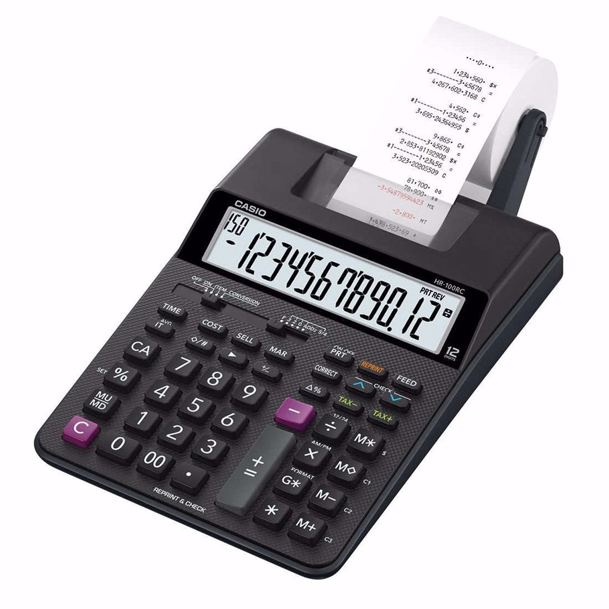 Casio Şeritli Hesap Makinesi 12 Haneli - HR-150RC