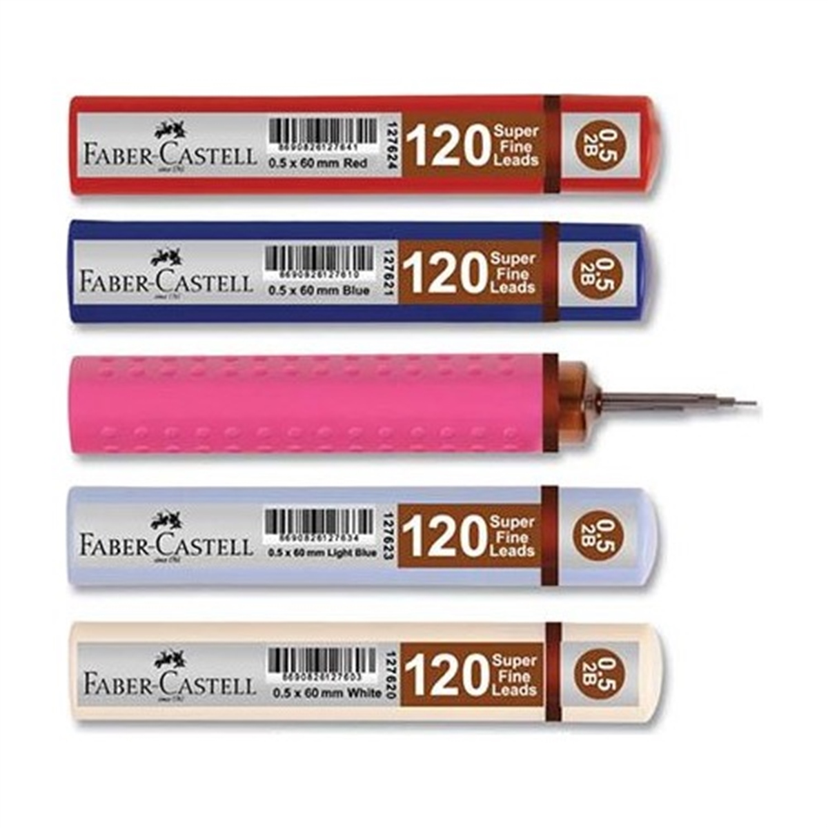 Faber Castell 0.5 Kurşun Kalem Ucu 2B Min Grip 120'li 60mm 127683