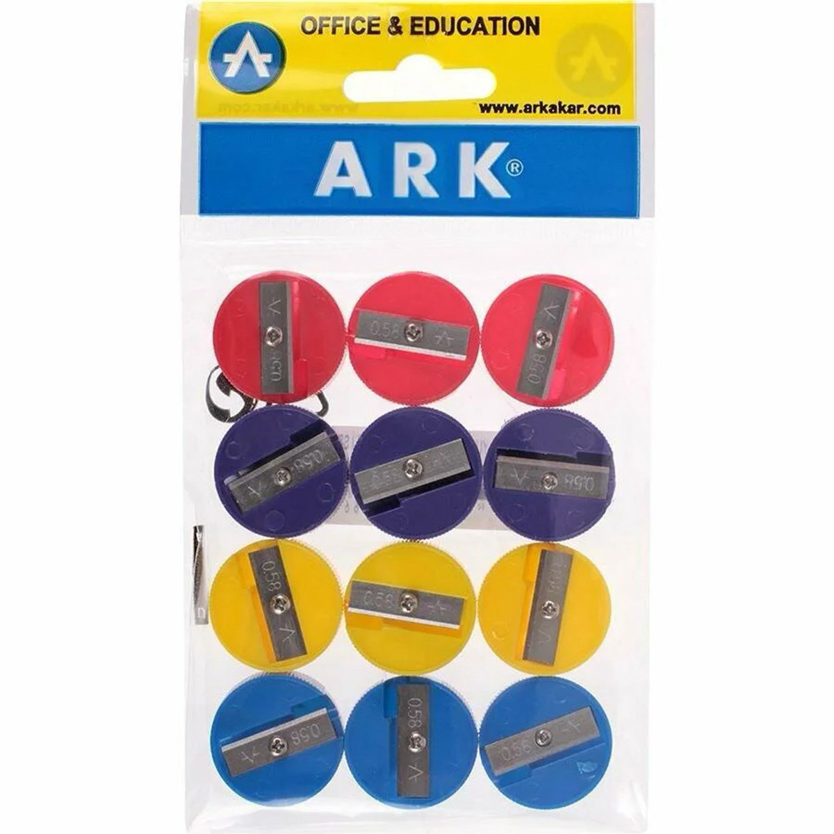 Ark Plastik Kalemtraş Yuvarlak 152 Karışık Renkli
