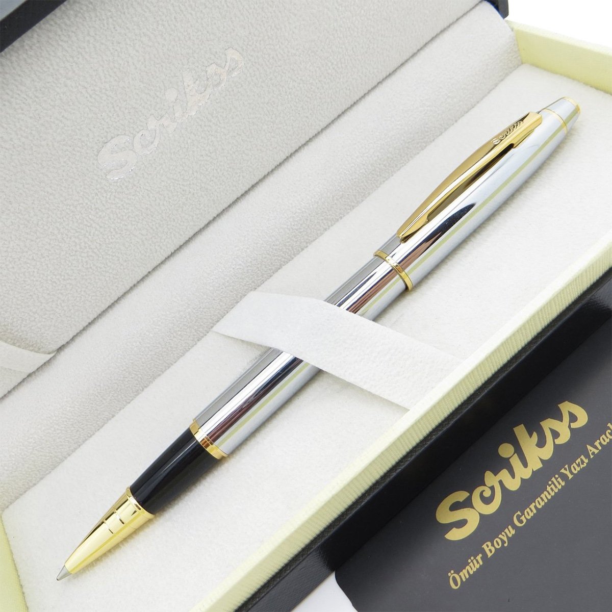 Scrikss 35 Roller kalem gold krom lüks kutulu