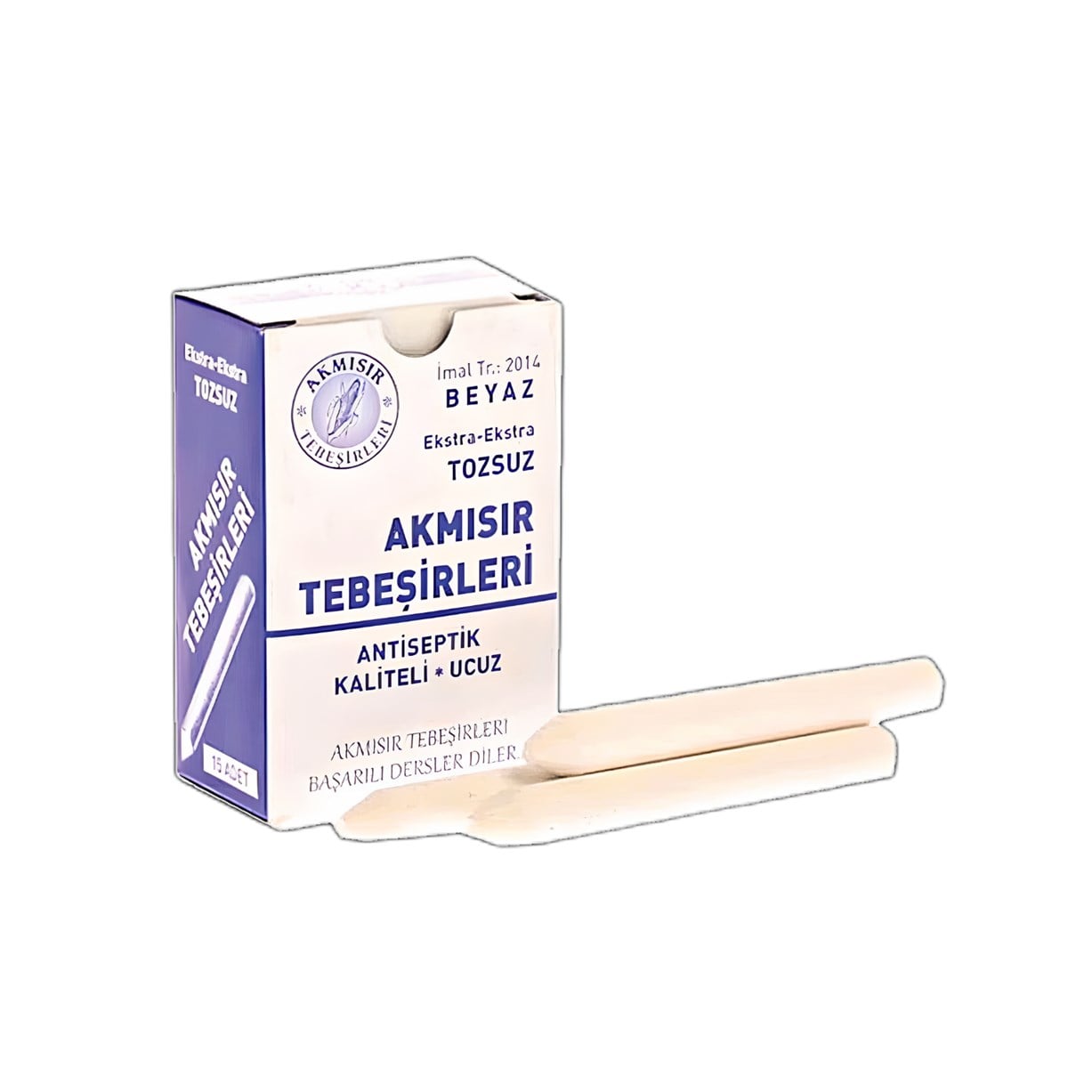 Ak mısır tebeşir beyaz 15'li tozsuz