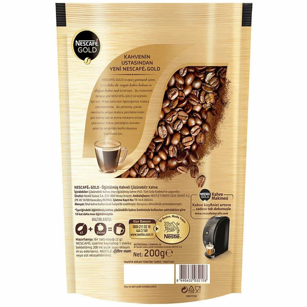 Nestle Nescafe Gold Hazır Kahve 200 gr Ekonomik Paket