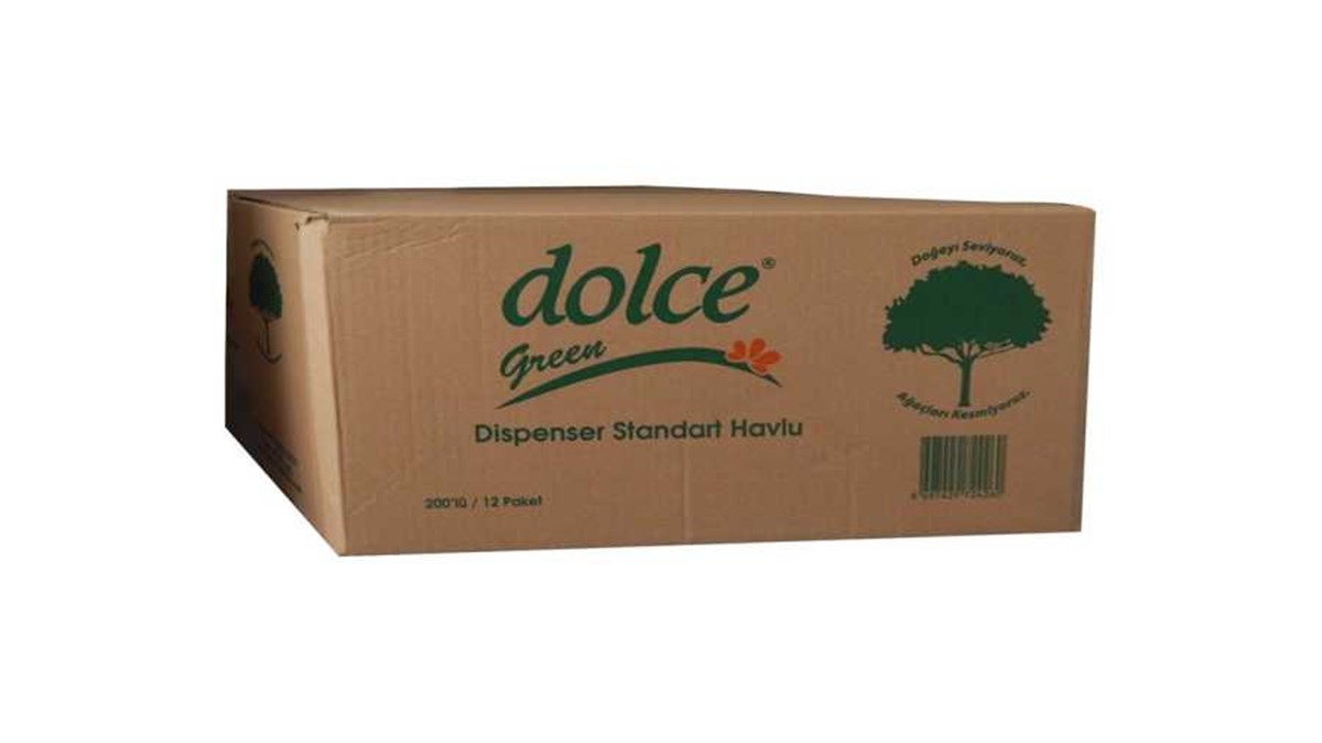 Dolce Dispenser Kağıt Z Katlama Havlu Peçete 12 x 200 Adet