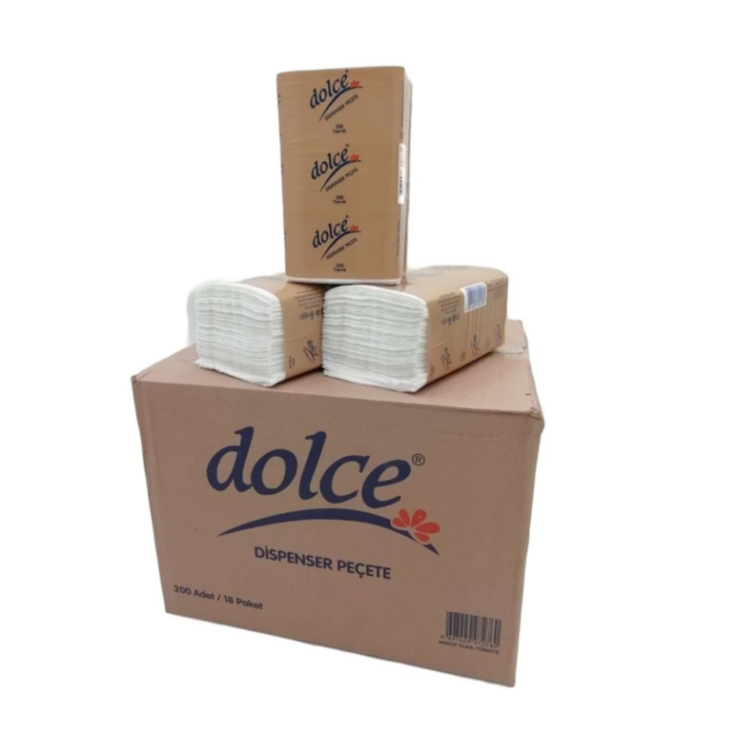 Dolce Dispenser Peçete 200'Lü 18 Paket
