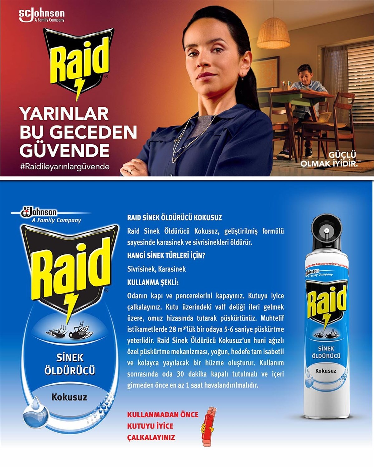 RAID SİNEK SAVAR KOKUSUZ 300 ML.