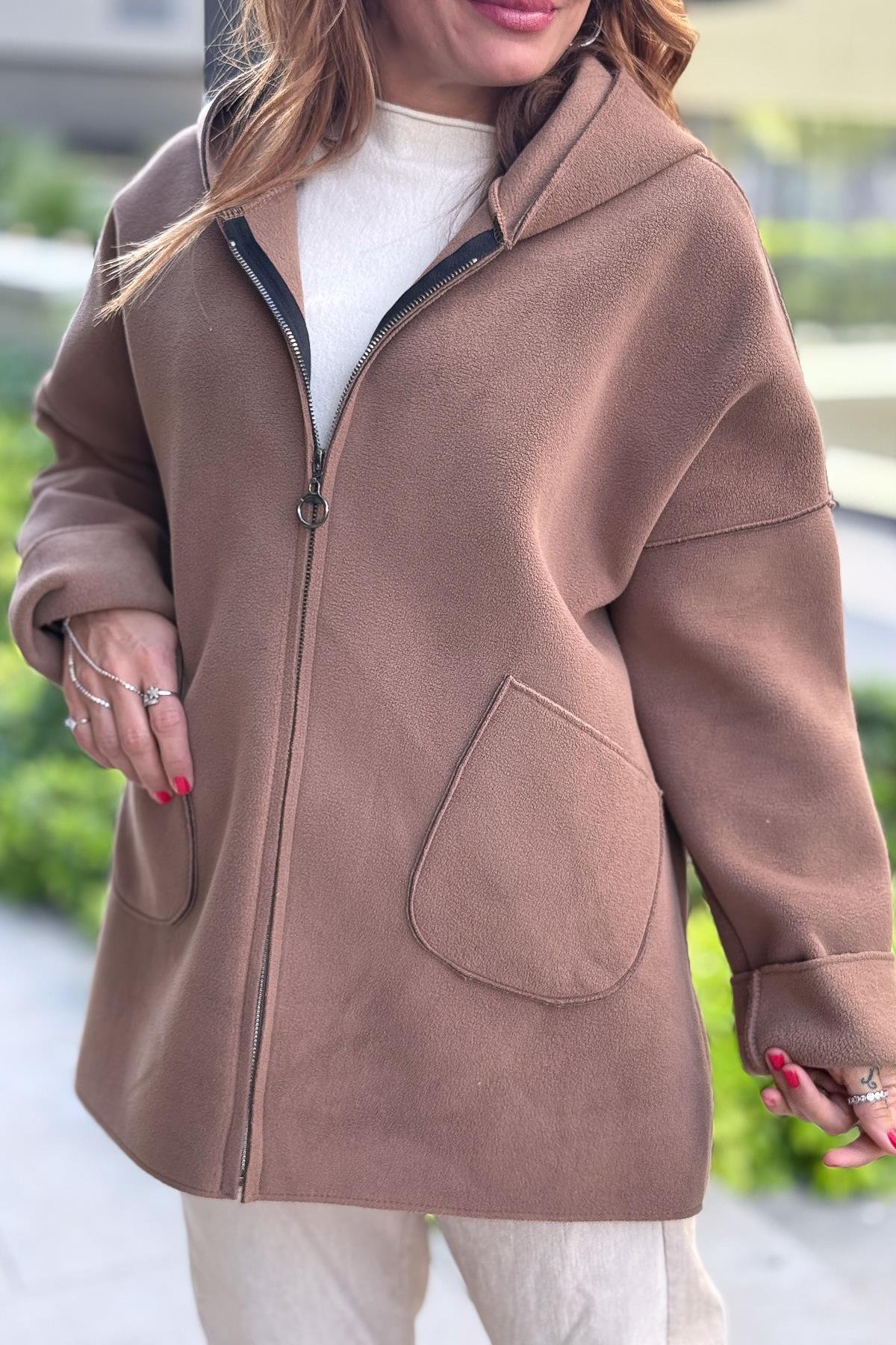 Basic Kısa Polar Kaban Taba RenkCEKET