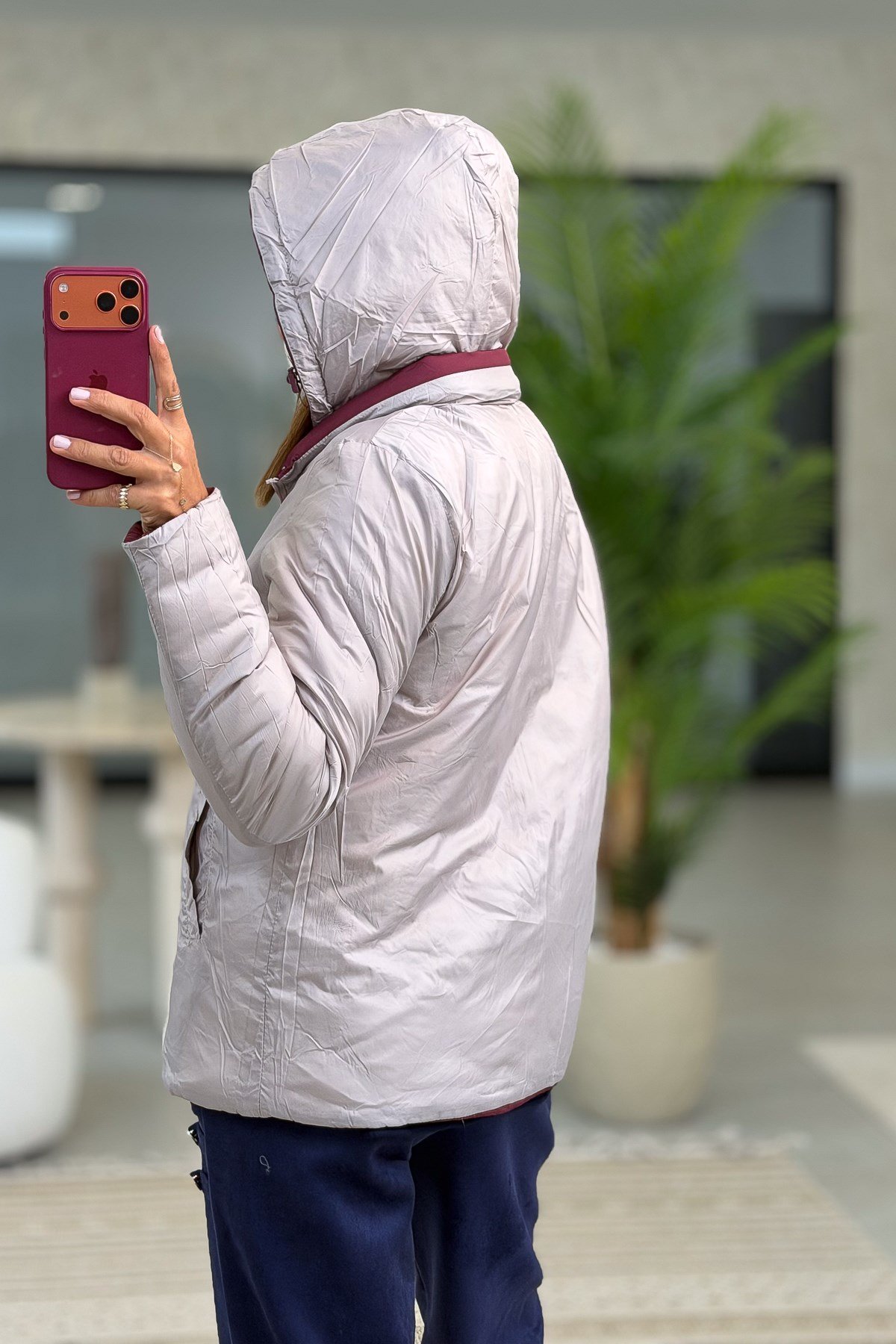 Çift Taraflı Kullanılan Anorak Mont Bordo RenkMONT & KABAN
