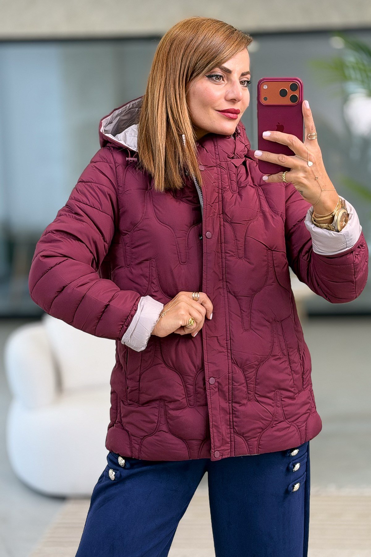 Çift Taraflı Kullanılan Anorak Mont Bordo RenkMONT & KABAN