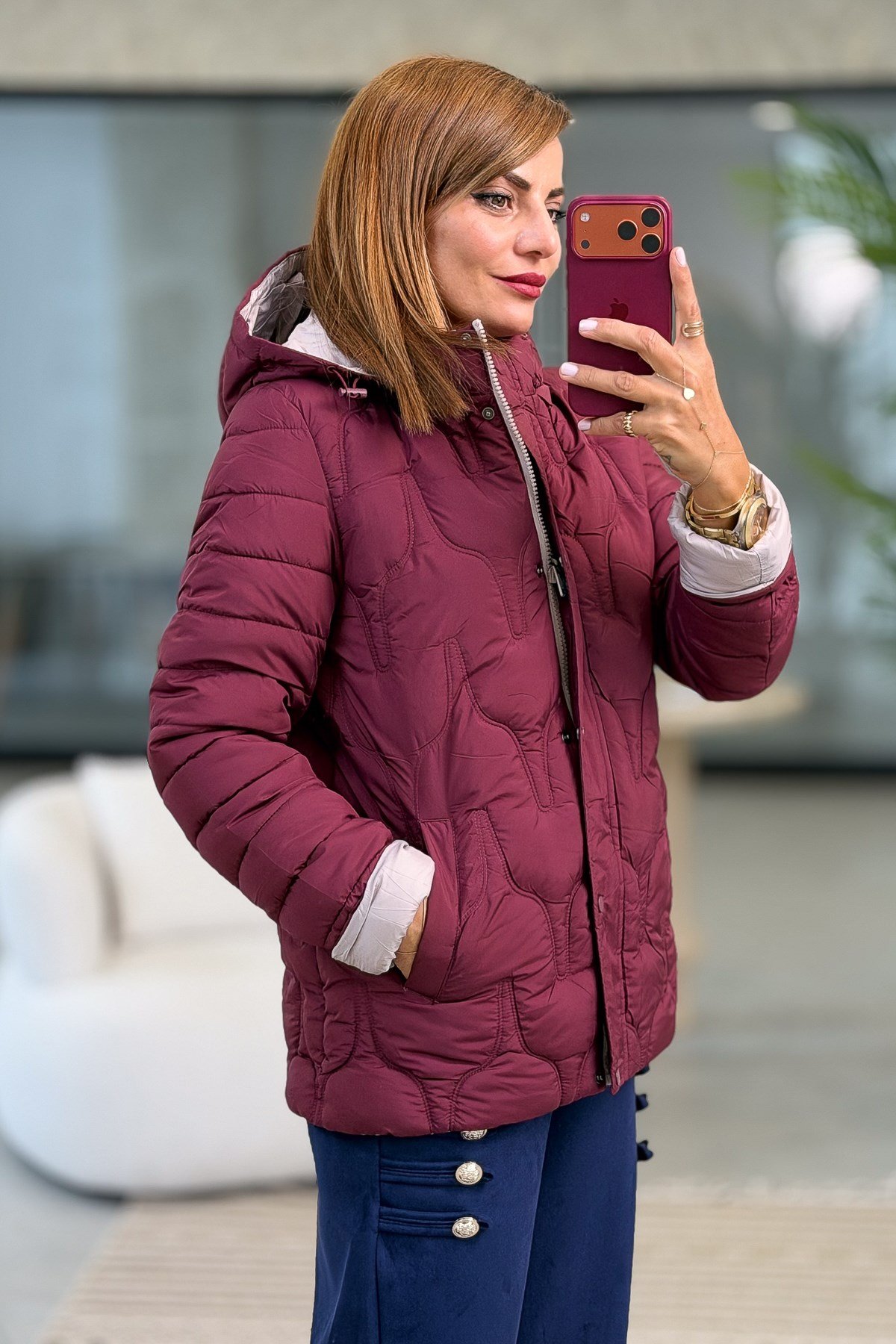 Çift Taraflı Kullanılan Anorak Mont Bordo RenkMONT & KABAN