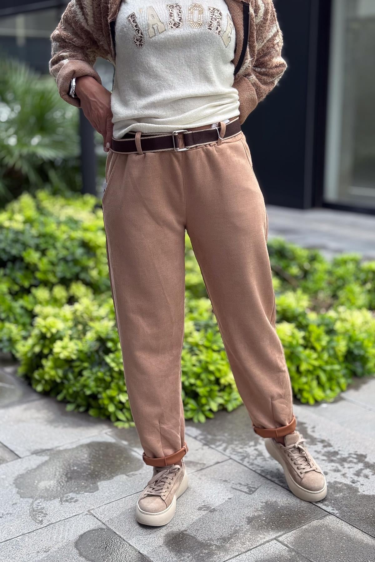 Dar Paça Basic Güderi Pantolon Camel RenkPANTOLON