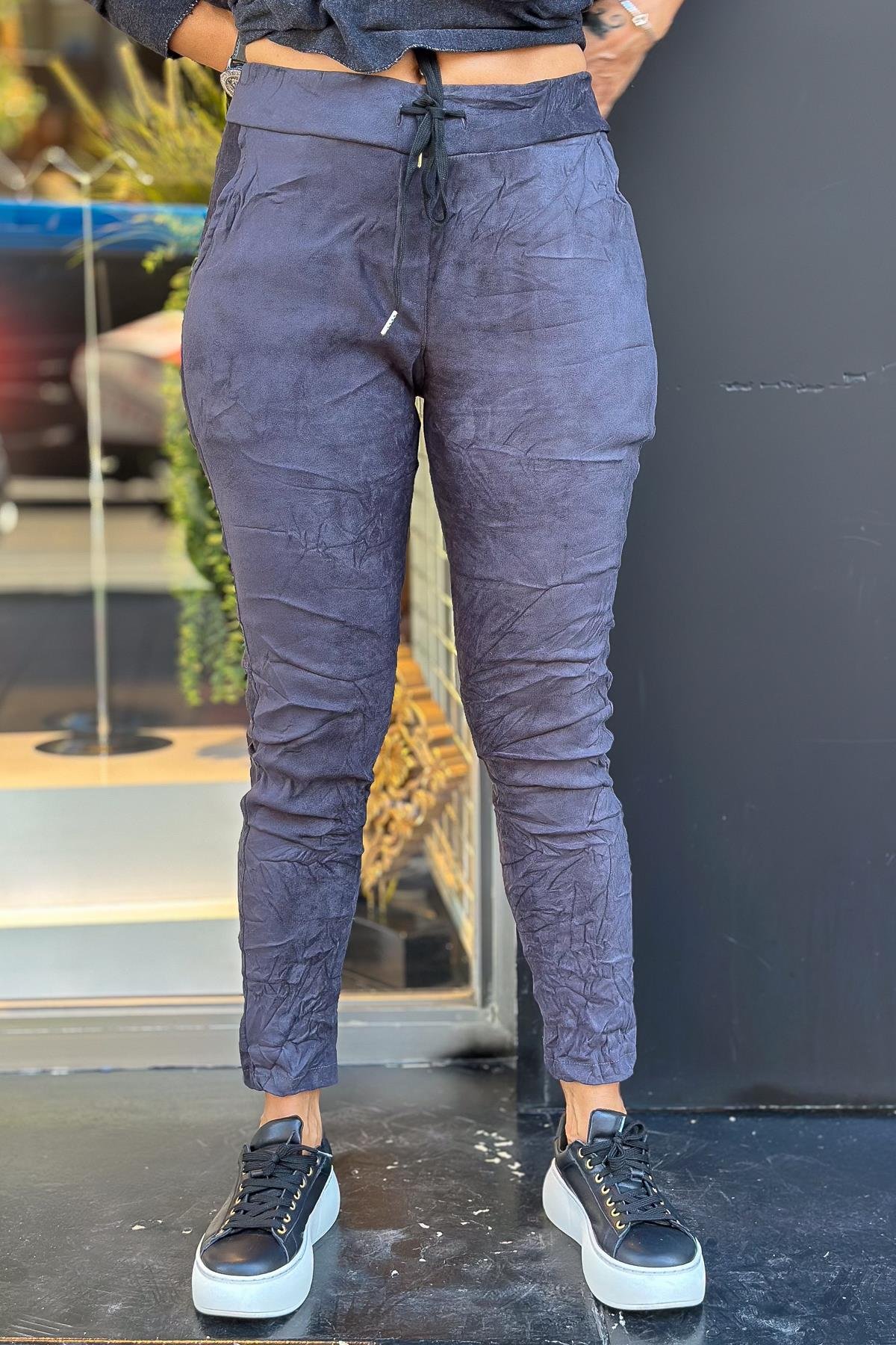 Güderi Düz Basic Pantolon Füme RenkPANTOLON