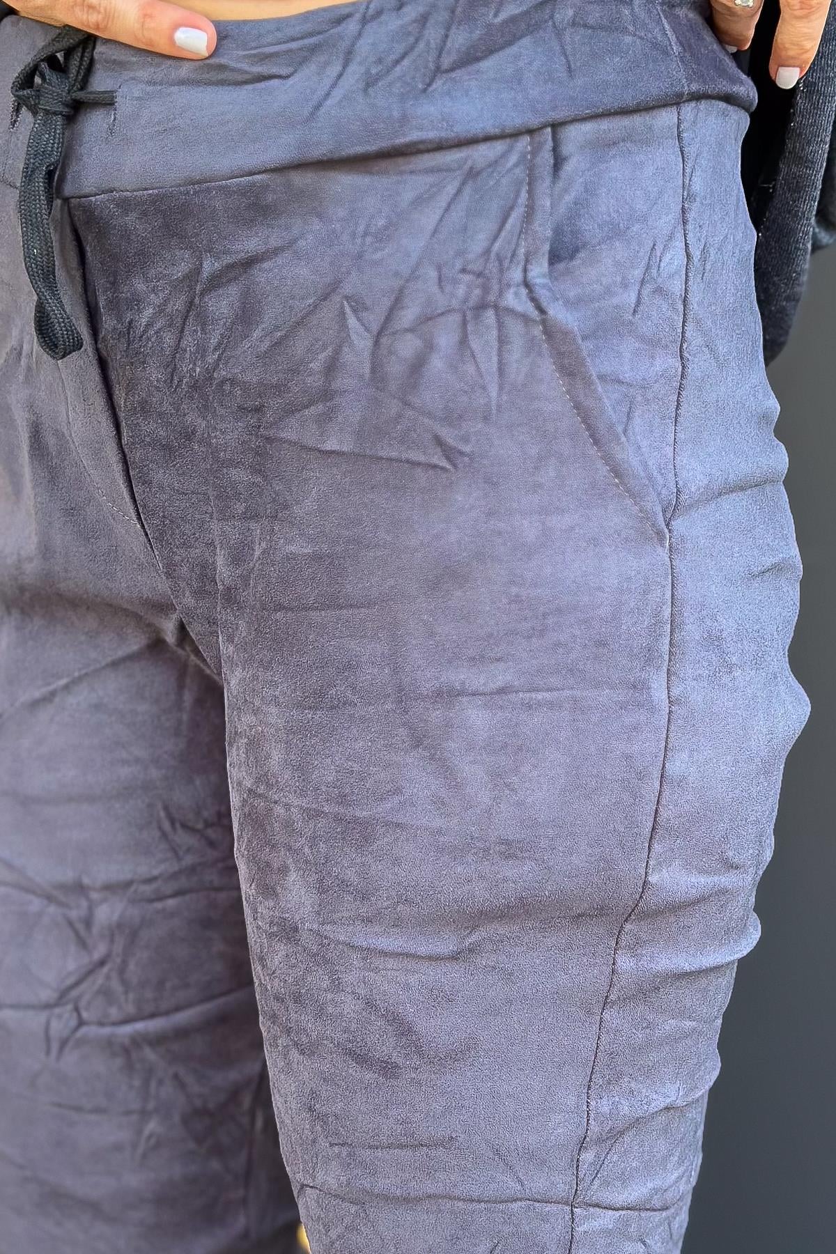 Güderi Düz Basic Pantolon Füme RenkPANTOLON