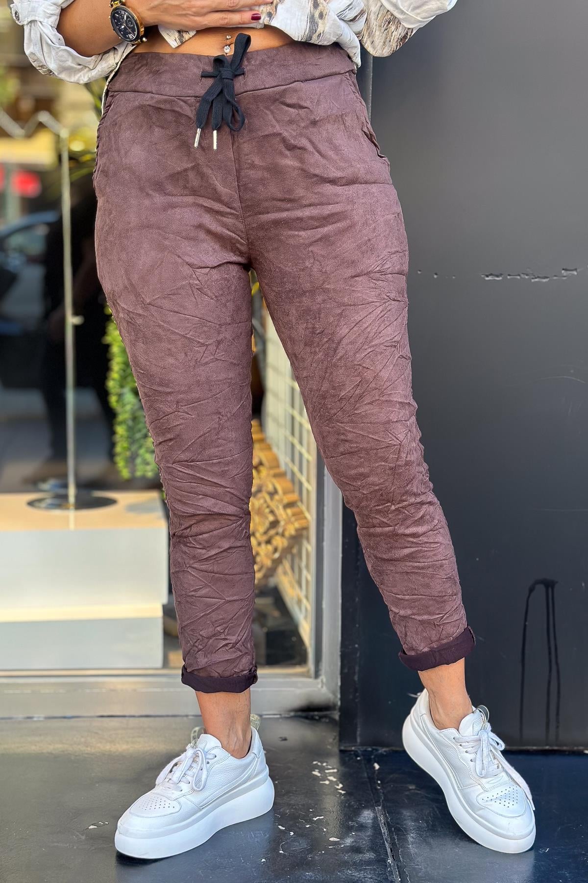 Güderi Düz Basic Pantolon Kahverengi RenkPANTOLON