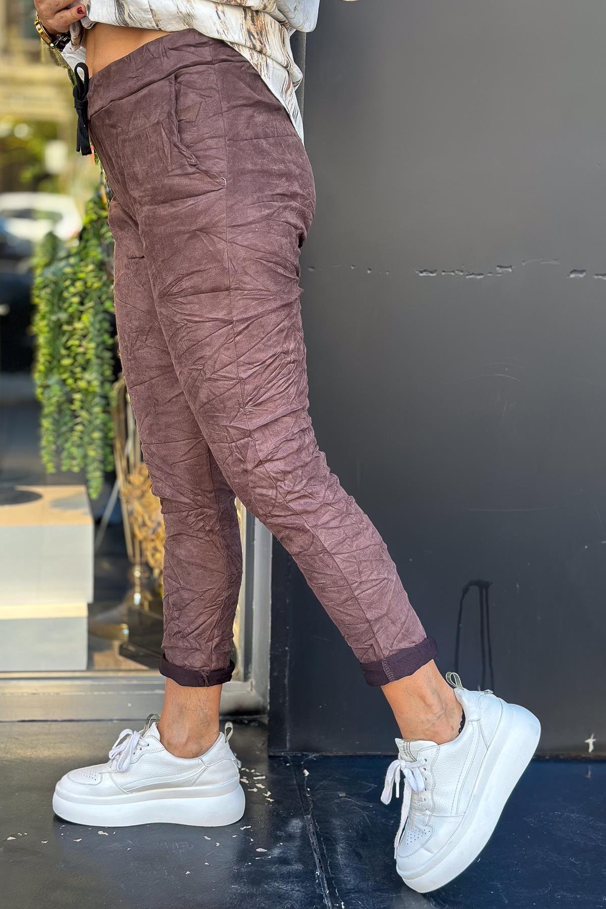 Güderi Düz Basic Pantolon Kahverengi RenkPANTOLON