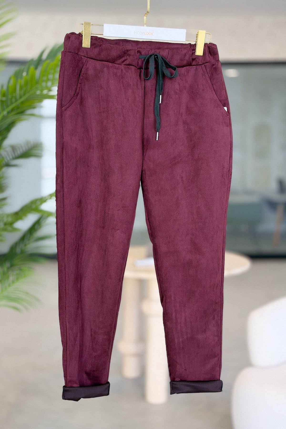 Güderi Pantolon Bordo RenkPANTOLON