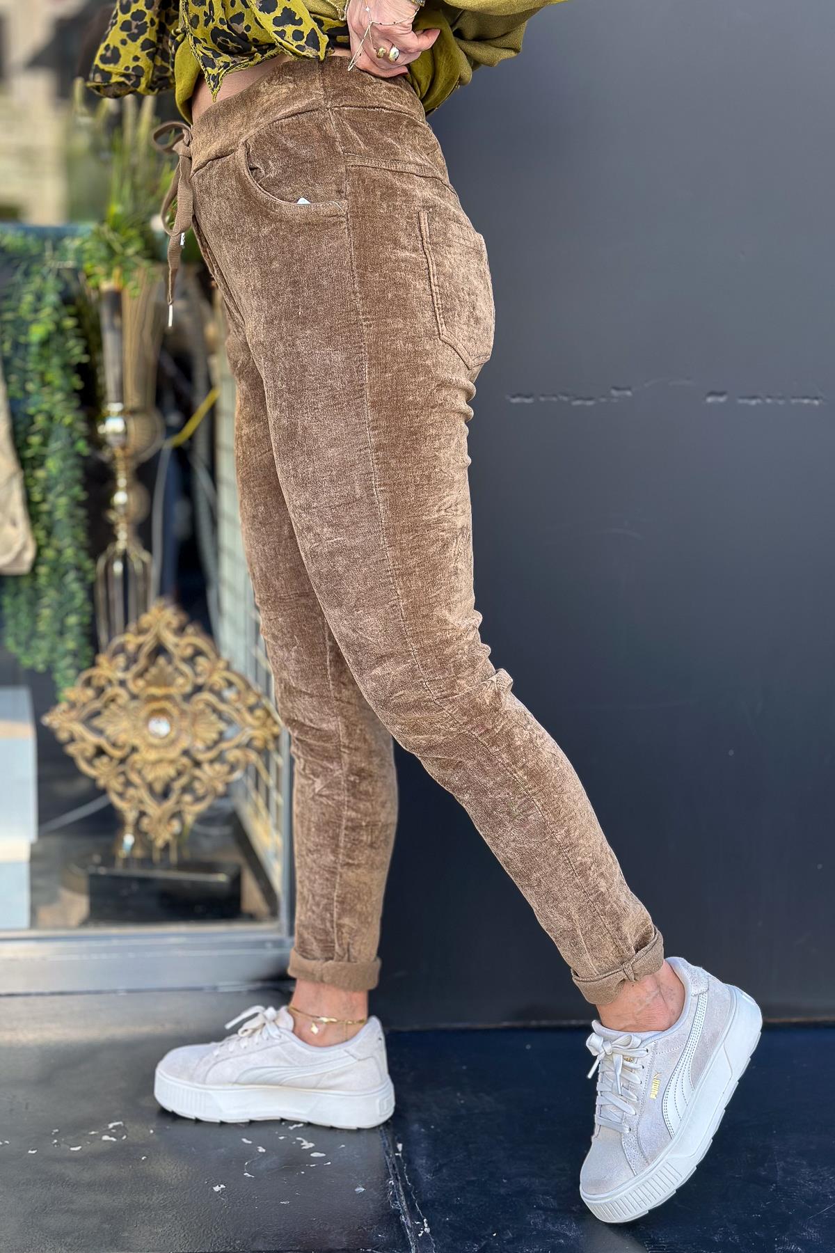 Kadife Likralı Pantolon Camel RenkPANTOLON
