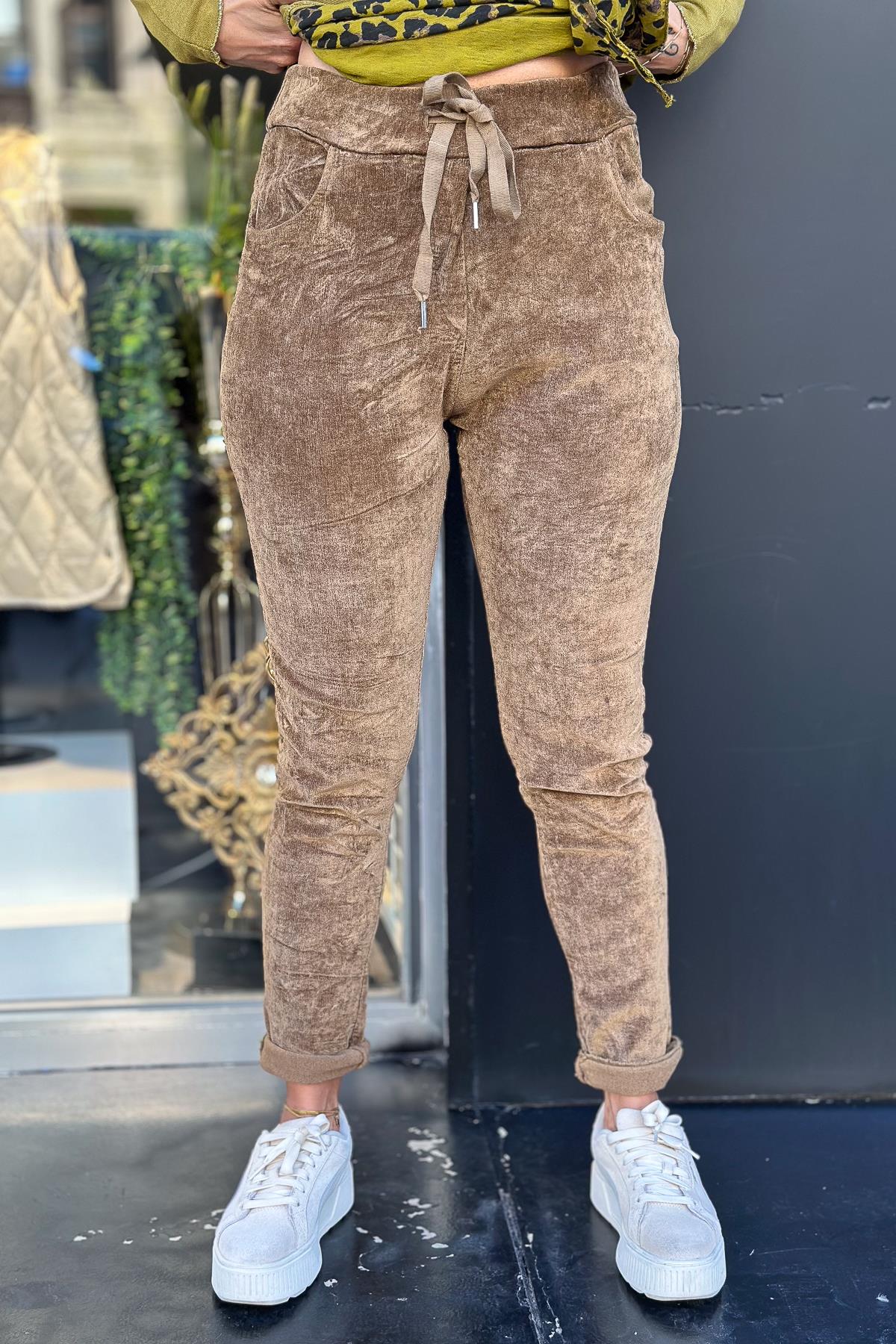 Kadife Likralı Pantolon Camel RenkPANTOLON