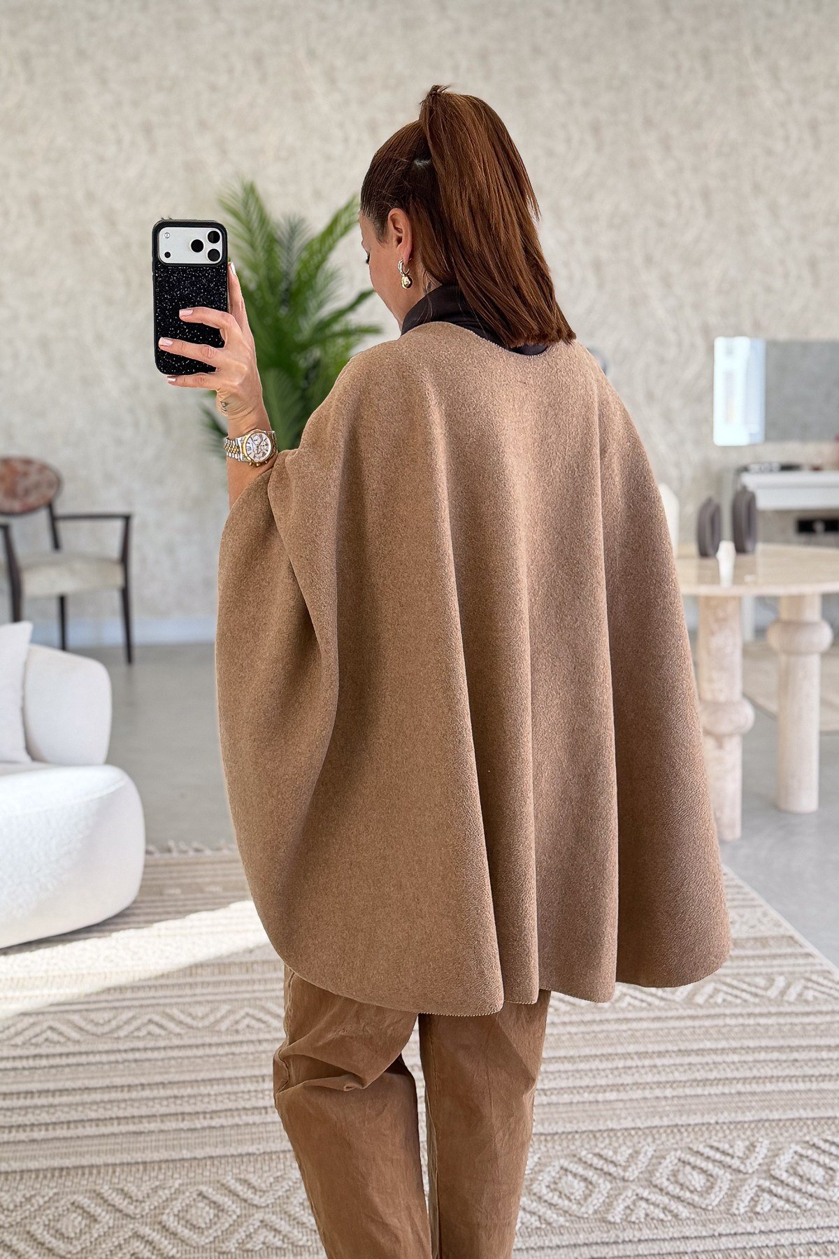 Kaşmir Panço Camel RenkŞAL & FULAR