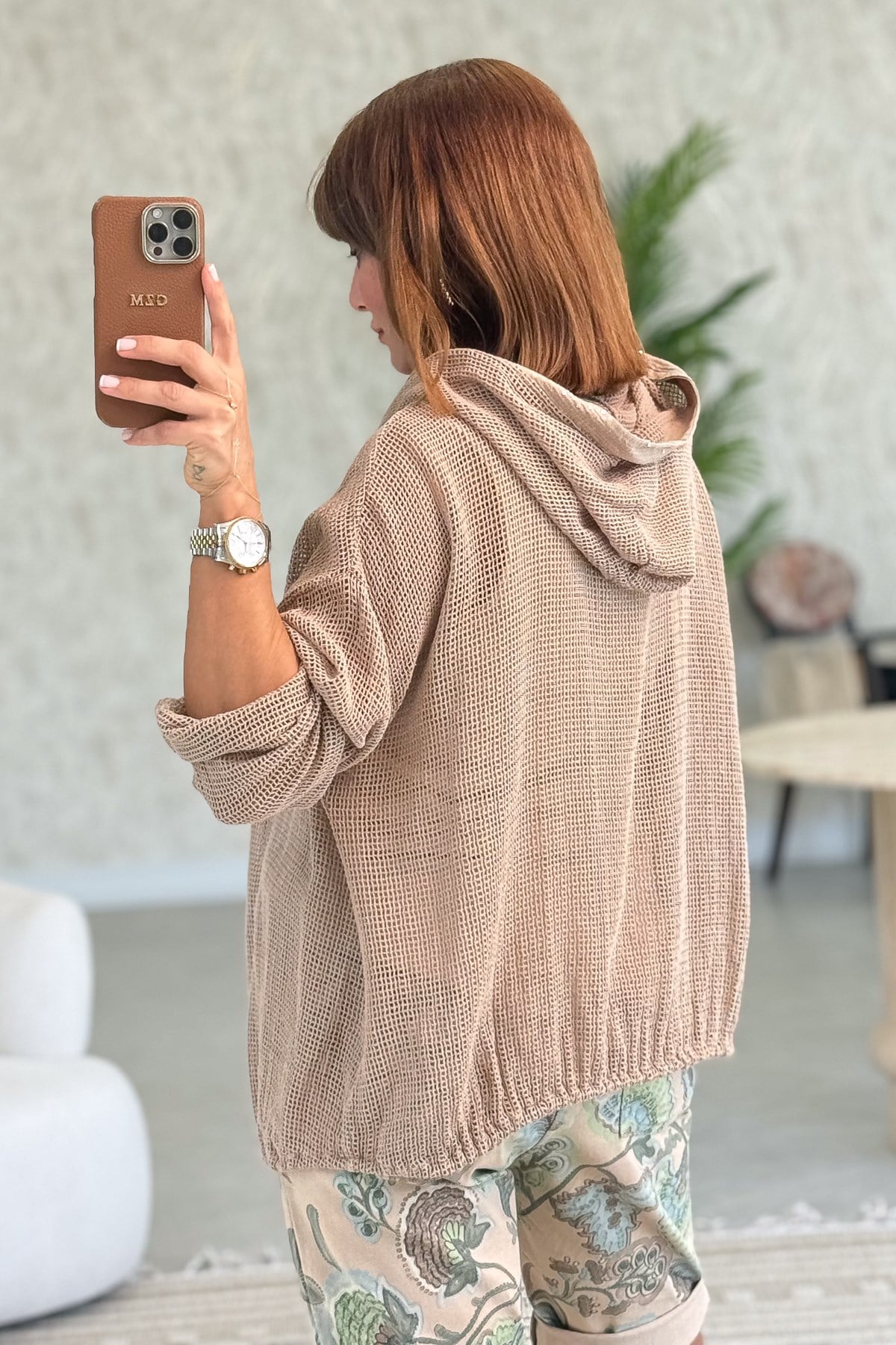 Kenarları Pul Detaylı File Ceket Camel RenkCEKET